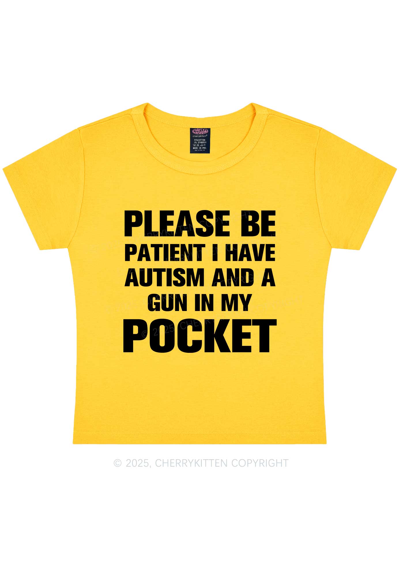 Please Be Patient Y2K Baby Tee Cherrykitten
