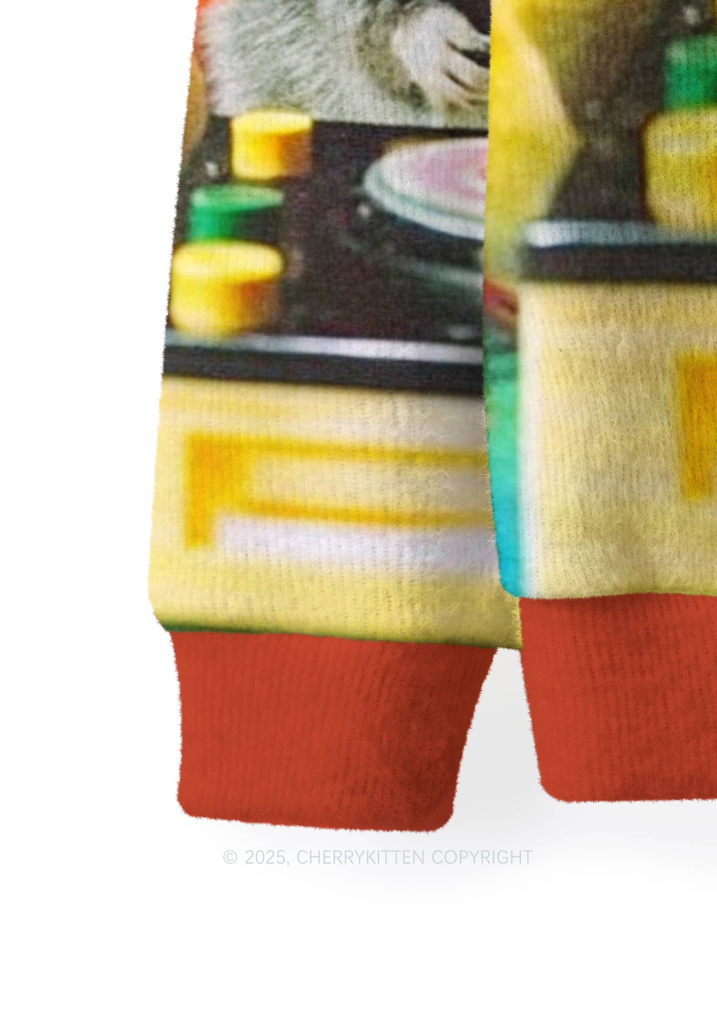 DJ Rat Duck Y2K Christmas Knit Sweatshirt Cherrykitten