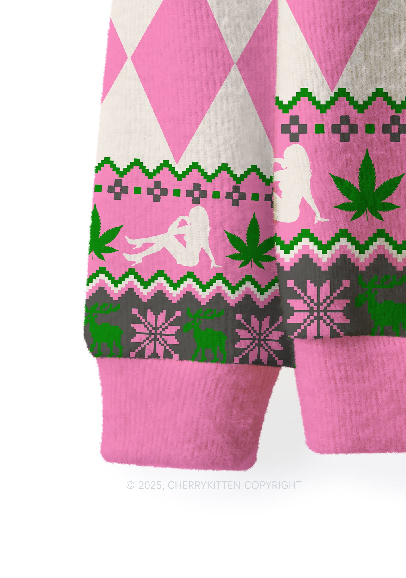 Cola Cowgirl Y2K Christmas Knit Sweatshirt Cherrykitten