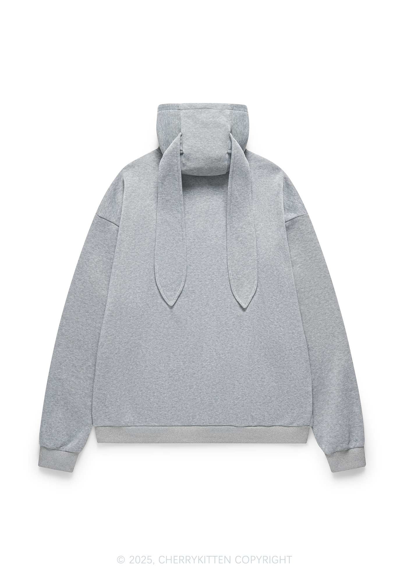 Oval Freak Y2K Bunny Ear Zip Hoodie Cherrykitten