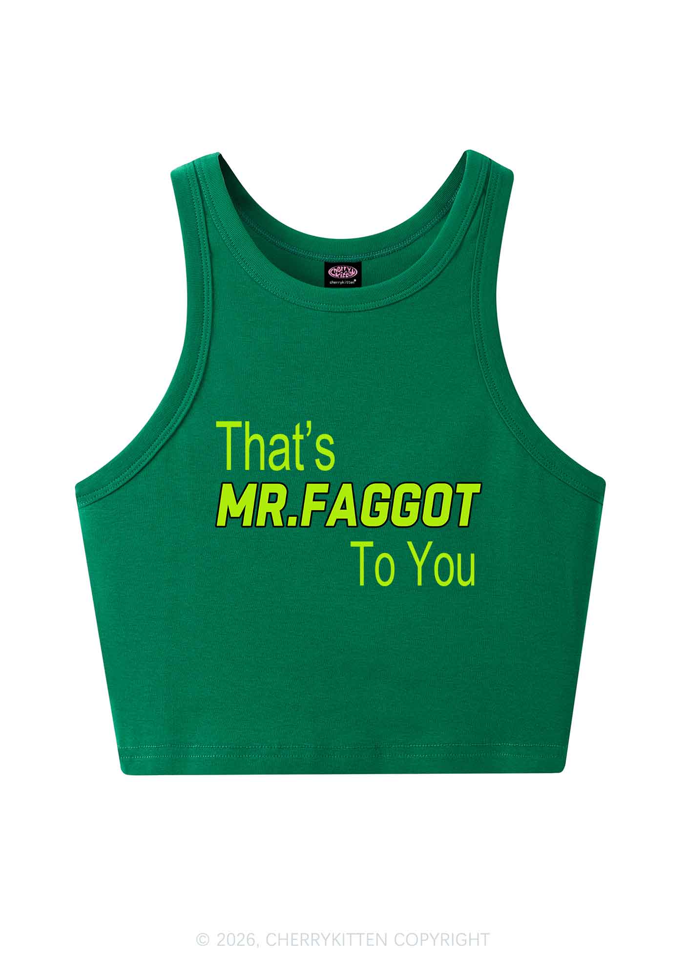 Thats Mr Faggot To You Pride Y2K Crop Tank Top Cherrykitten