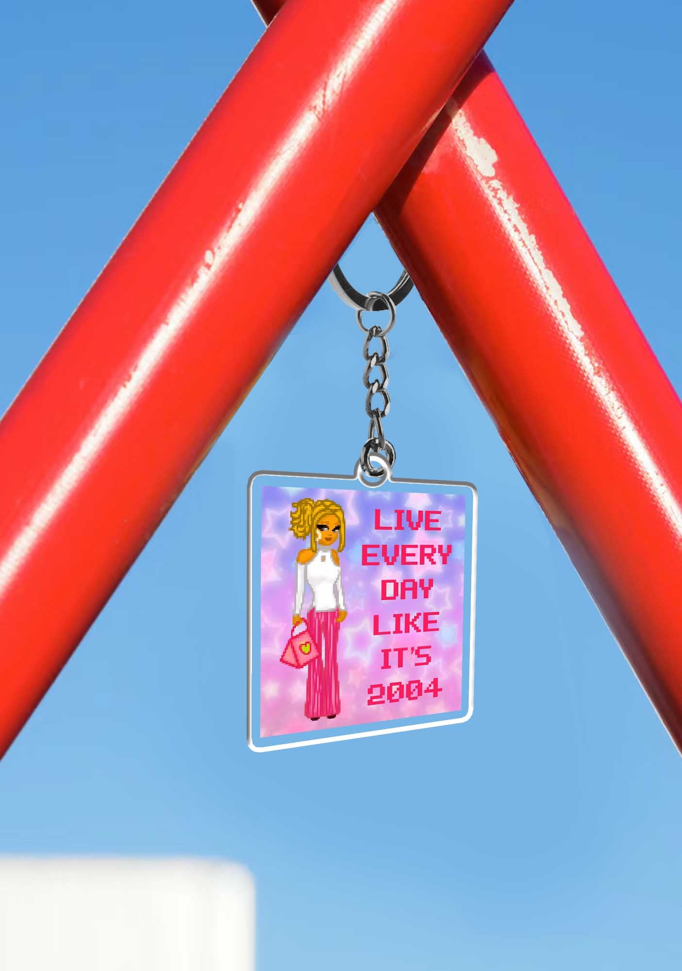 Live Every Day 1Pc Y2K Keychain Cherrykitten