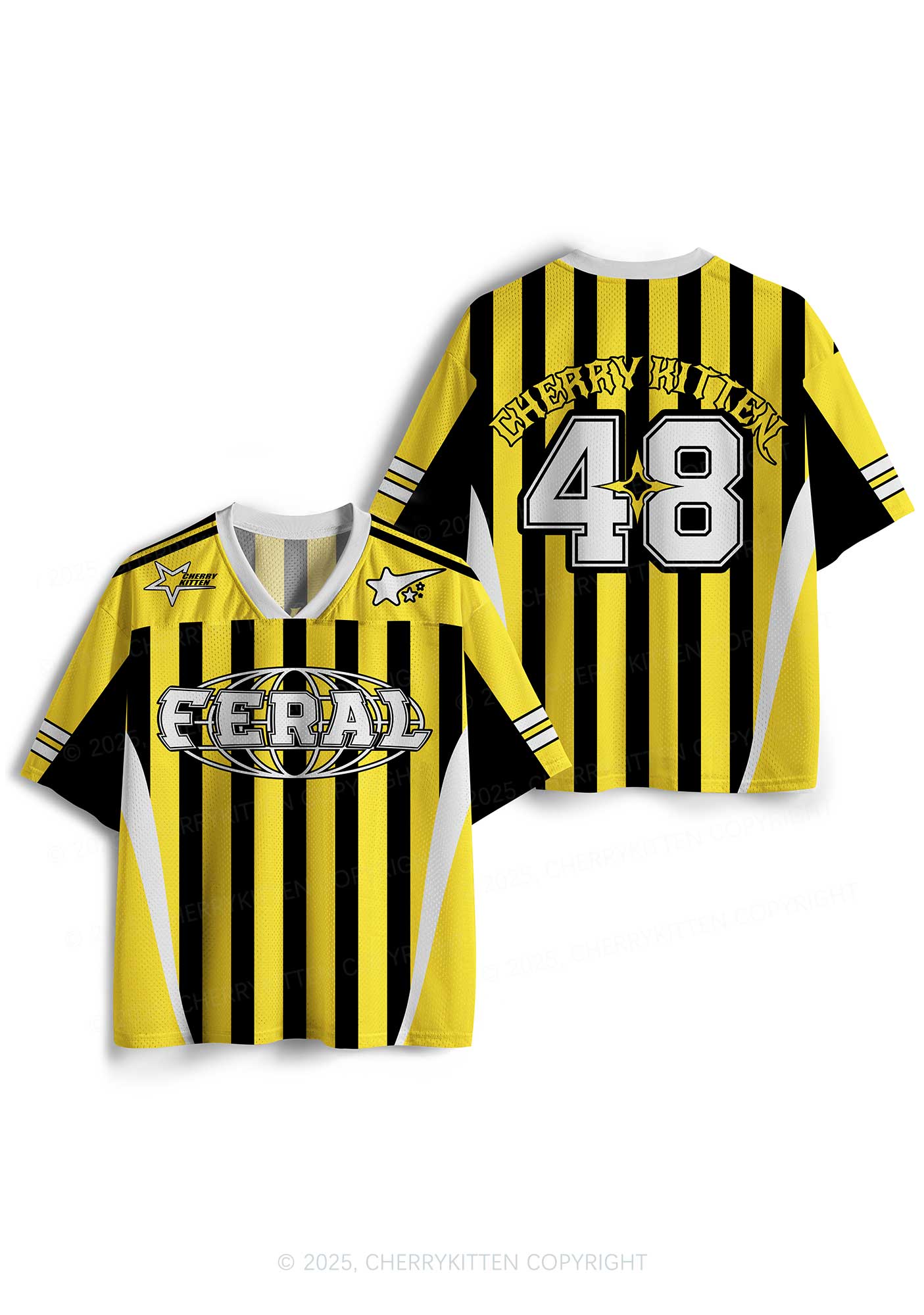 Custom Yellow Feral Y2K Sport Jersey Shirts Cherrykitten