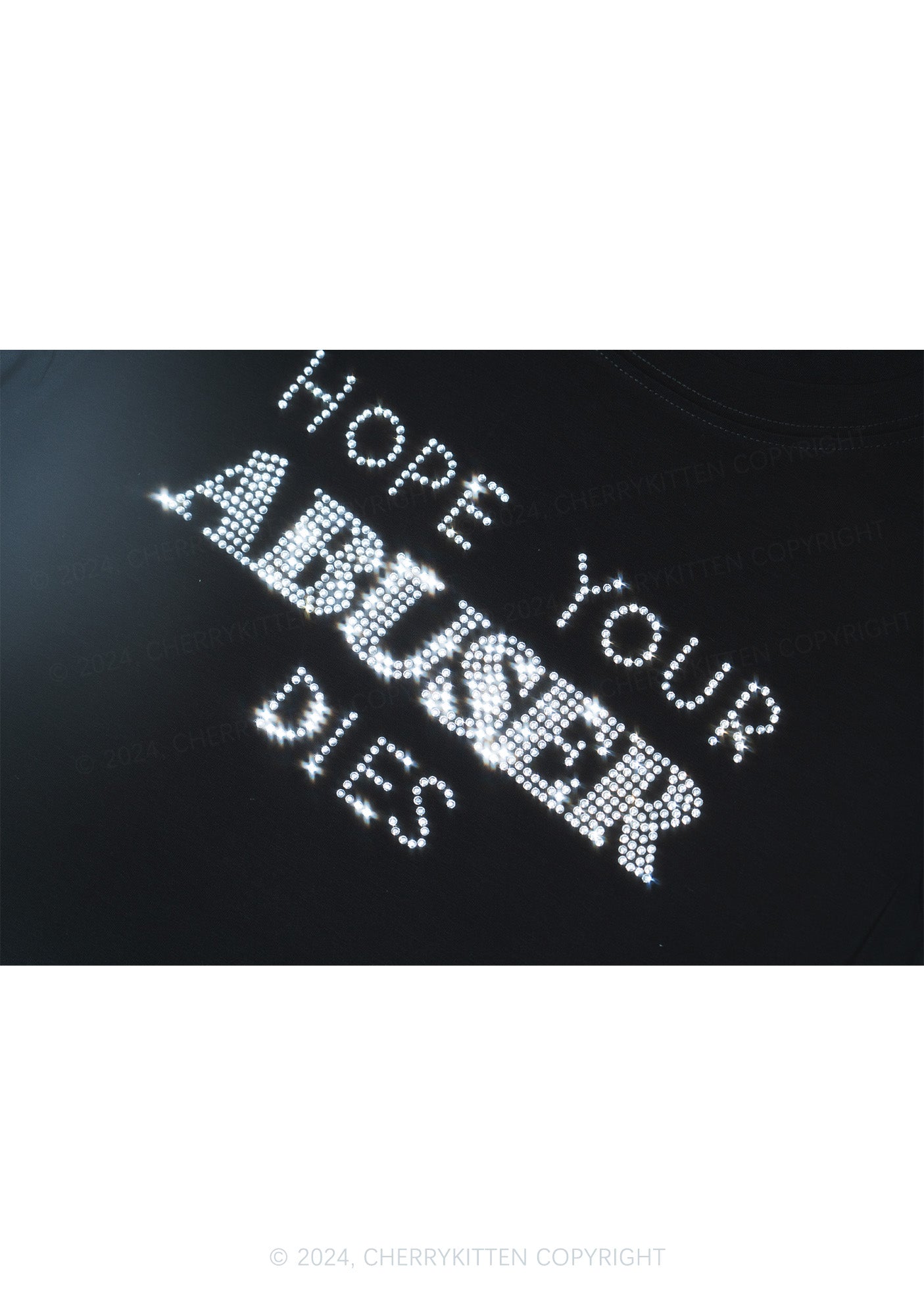 Rhinestone Abuser Dies Y2K Baby Tee Cherrykitten