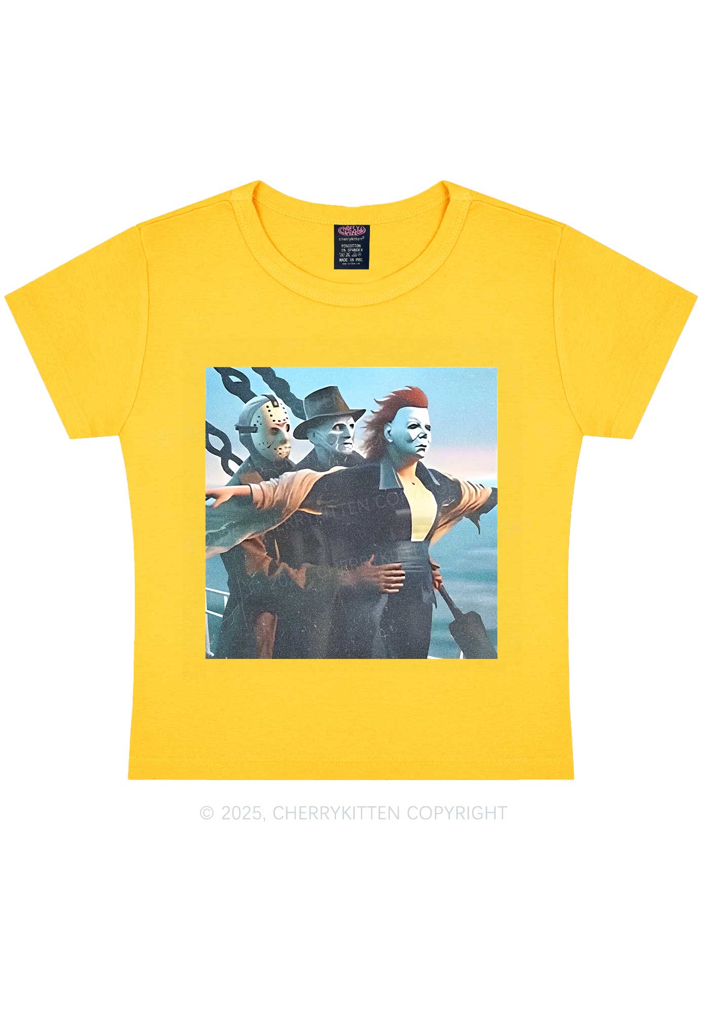 Halloween Horror Characters Y2K Baby Tee Cherrykitten
