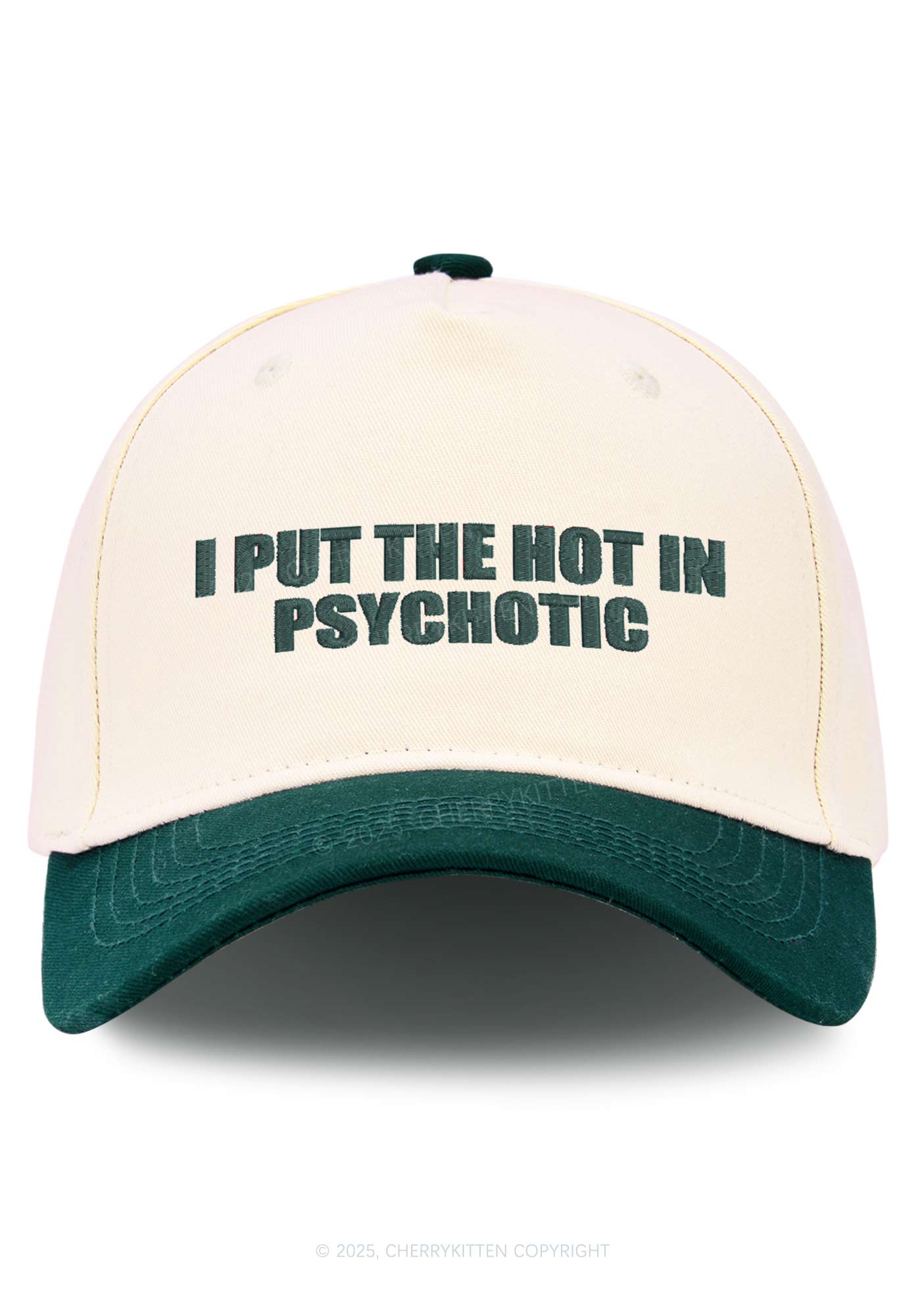 I Put The Hot In Psychotic Y2K Color Block Baseball Cap Cherrykitten
