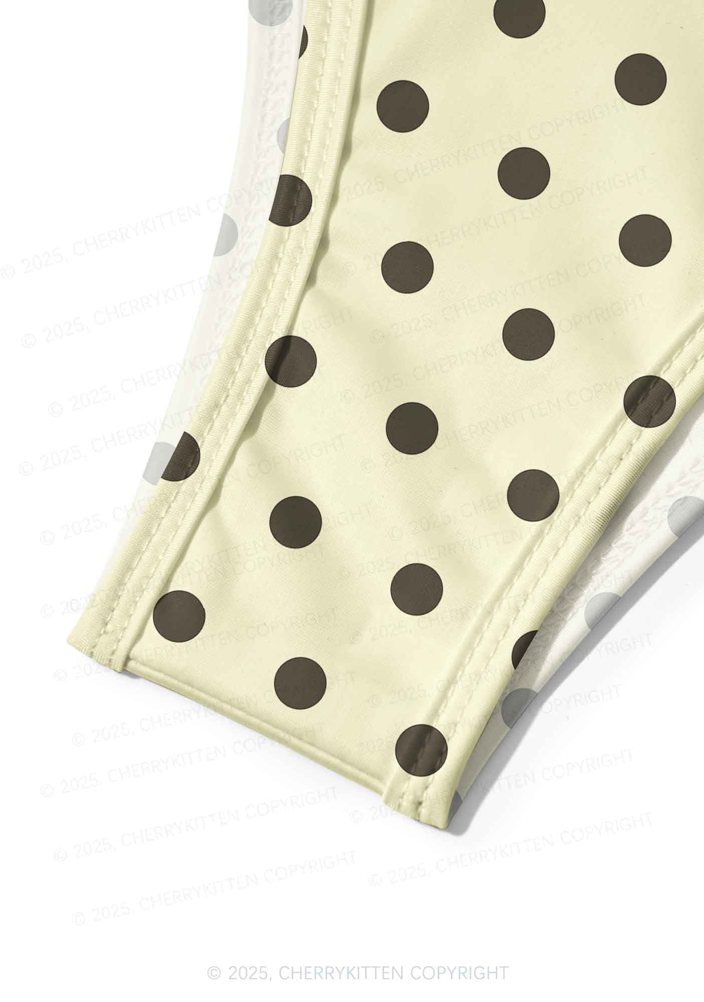 Yellow And Black Dots Y2K Print Bikini Set Cherrykitten