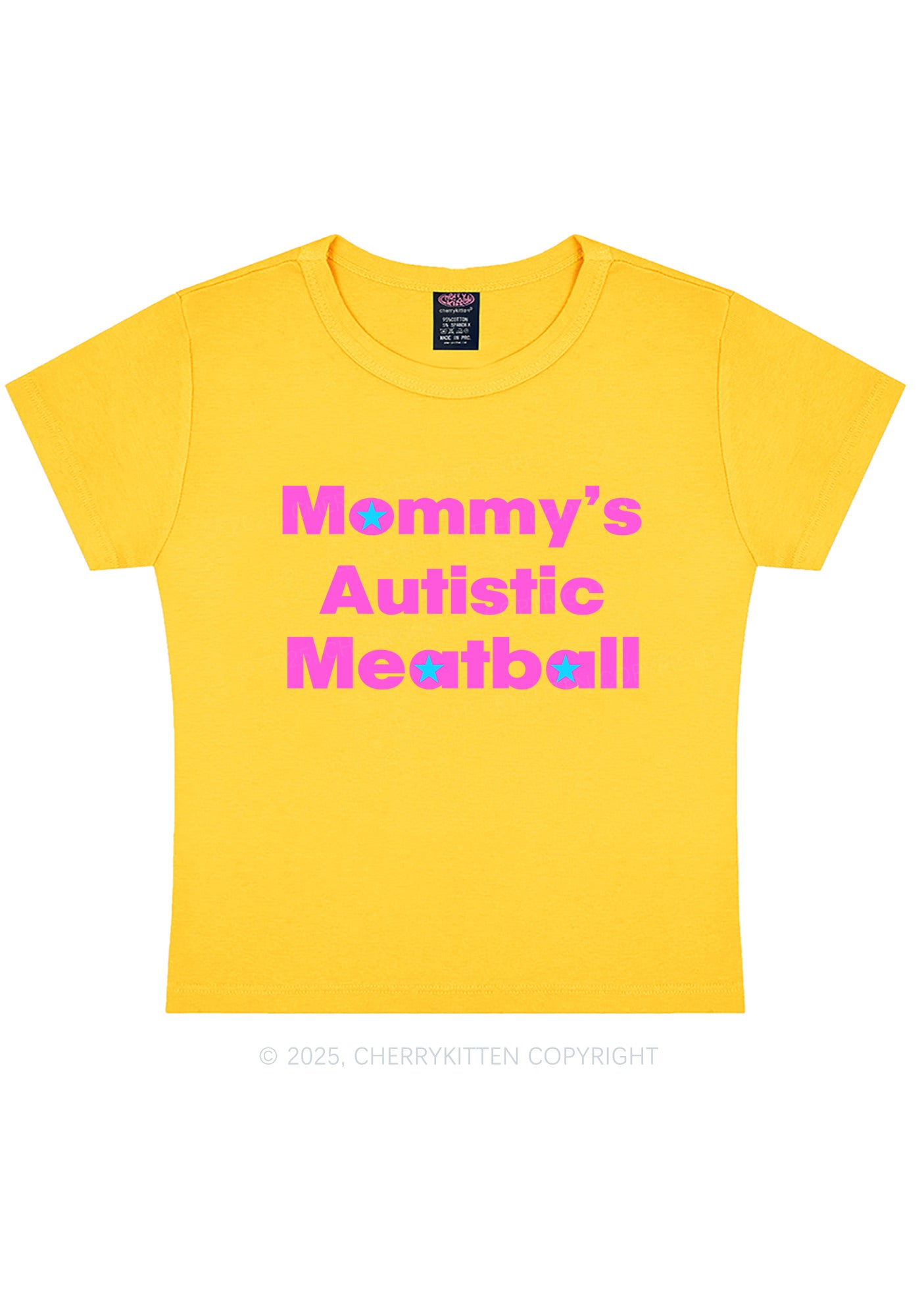 Mommys Autistic Meatball Y2K Baby Tee Cherrykitten