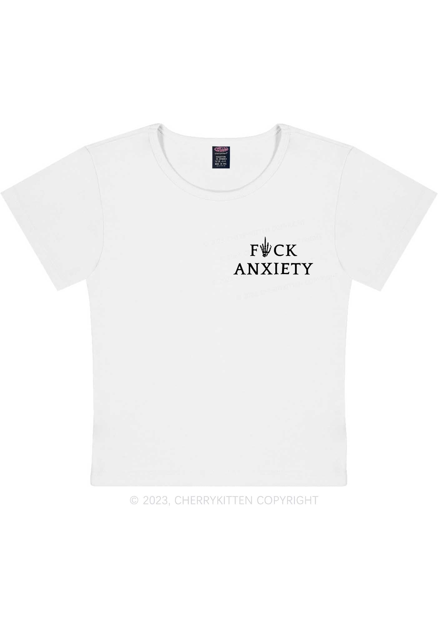 Curvy Fxxk Anxiety Skeleton Hand Y2K Baby Tee Cherrykitten