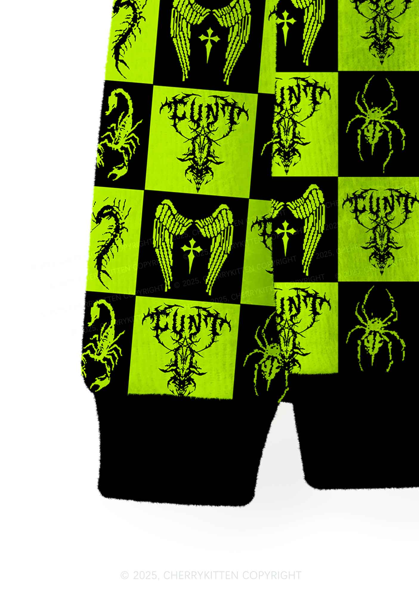 Dark Cxxt Y2K Christmas Cardigan Knit Sweatshirt Cherrykitten