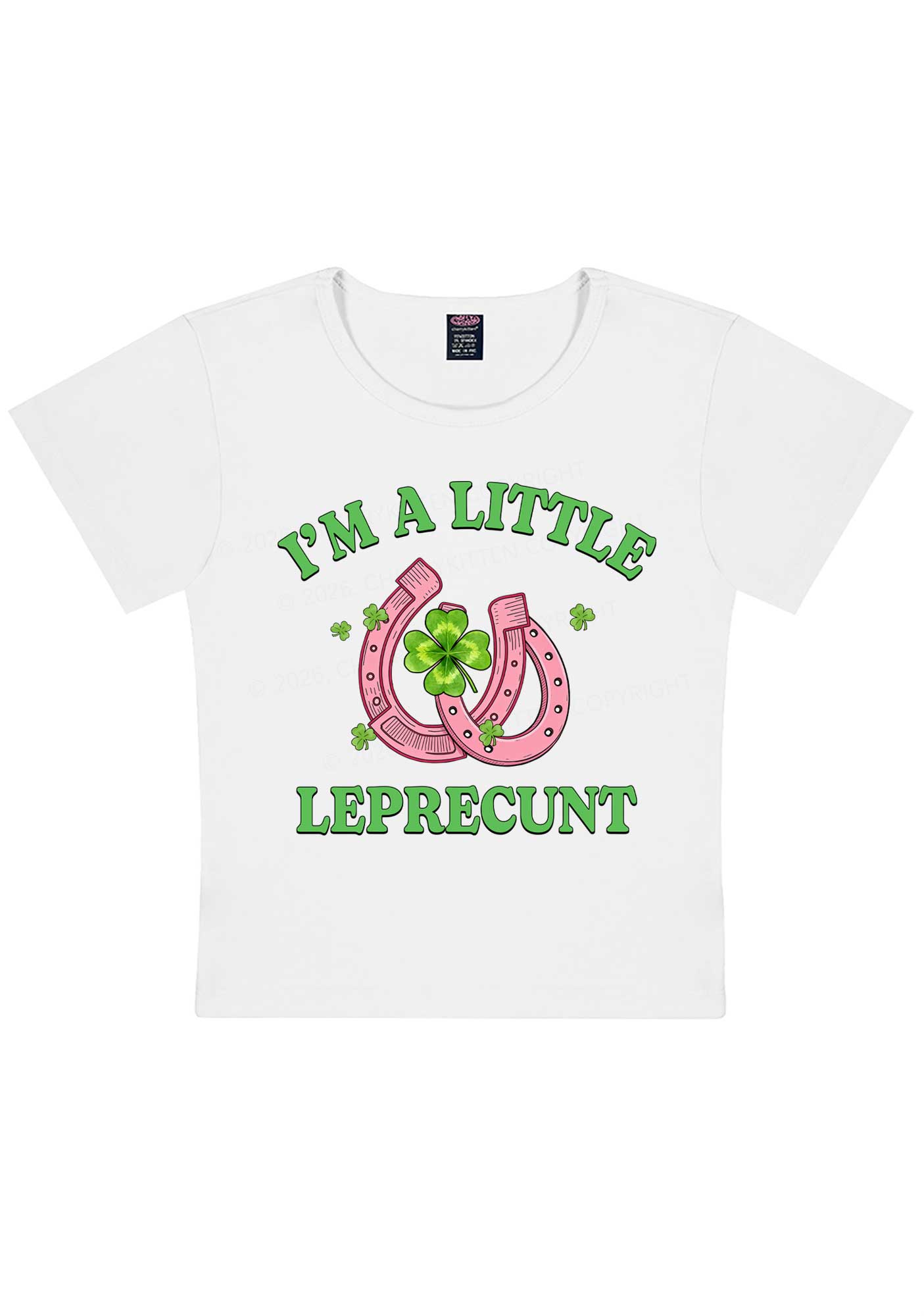 Im A Little Leprecxxt St Patricks Y2K Baby Tee Cherrykitten