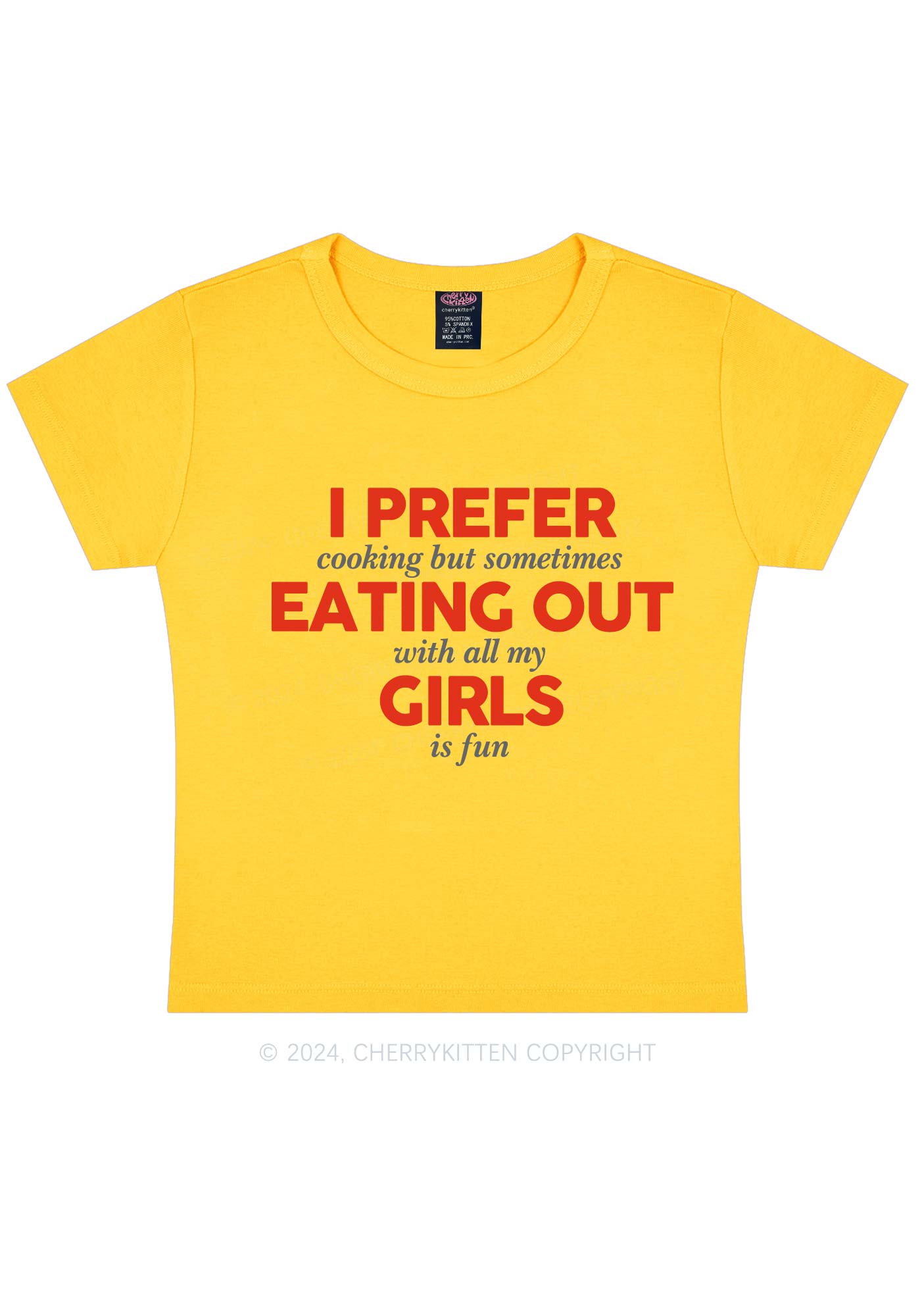 Prefer Eating Out Girls Y2K Baby Tee Cherrykitten