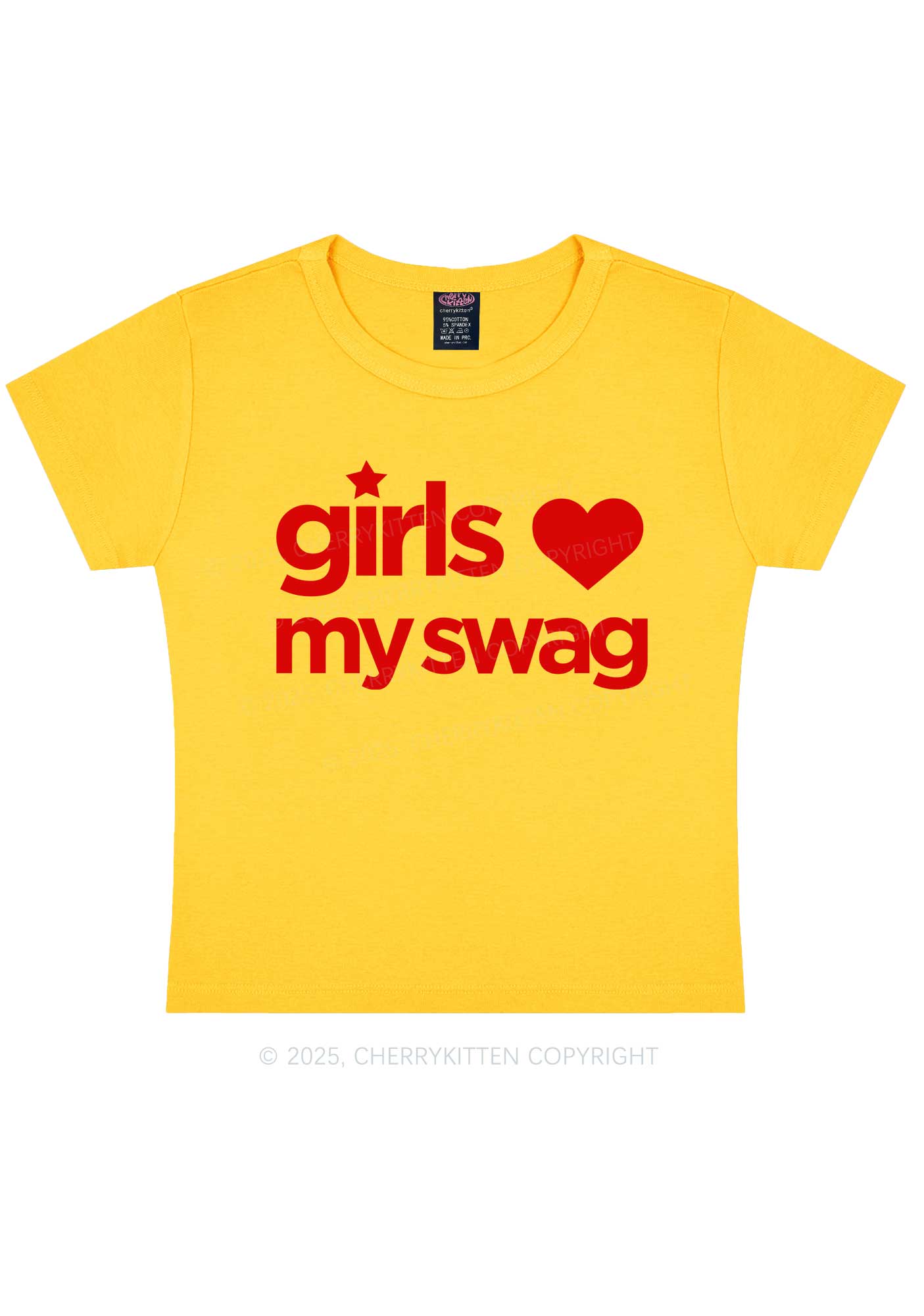 Girls Love My Swag Pride Y2K Baby Tee Cherrykitten