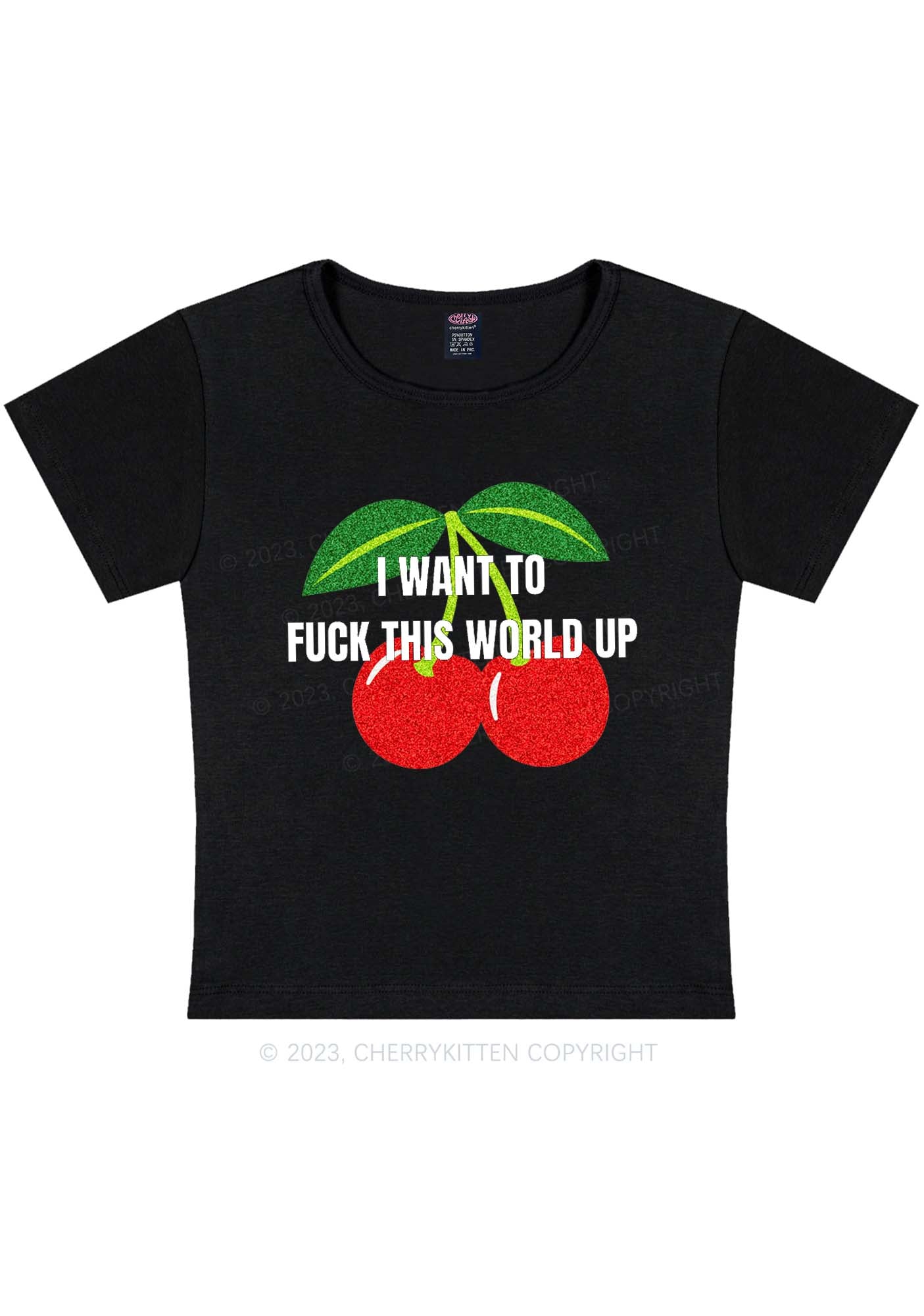 Curvy Fxxk This World Up Y2K Baby Tee Cherrykitten