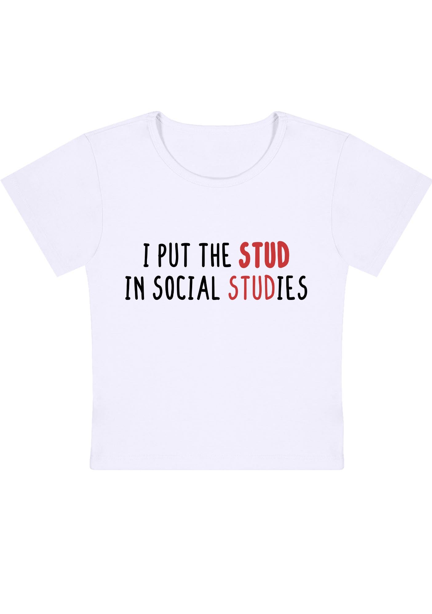 Curvy I Put The Stud In Social Studies Baby Tee