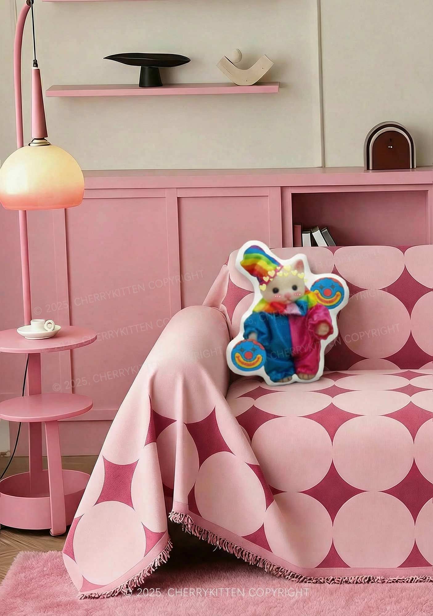 Chat Clown Y2K Ugly Pillow Cherrykitten