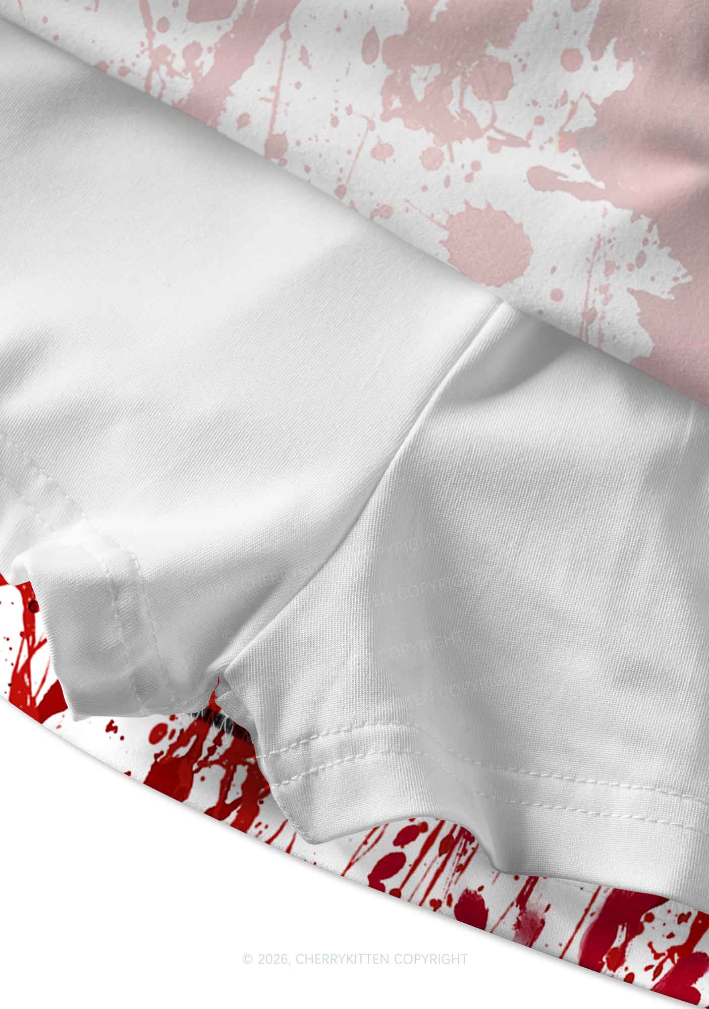 Halloween Red Blood On White Y2K Print Mini Skirt Cherrykitten