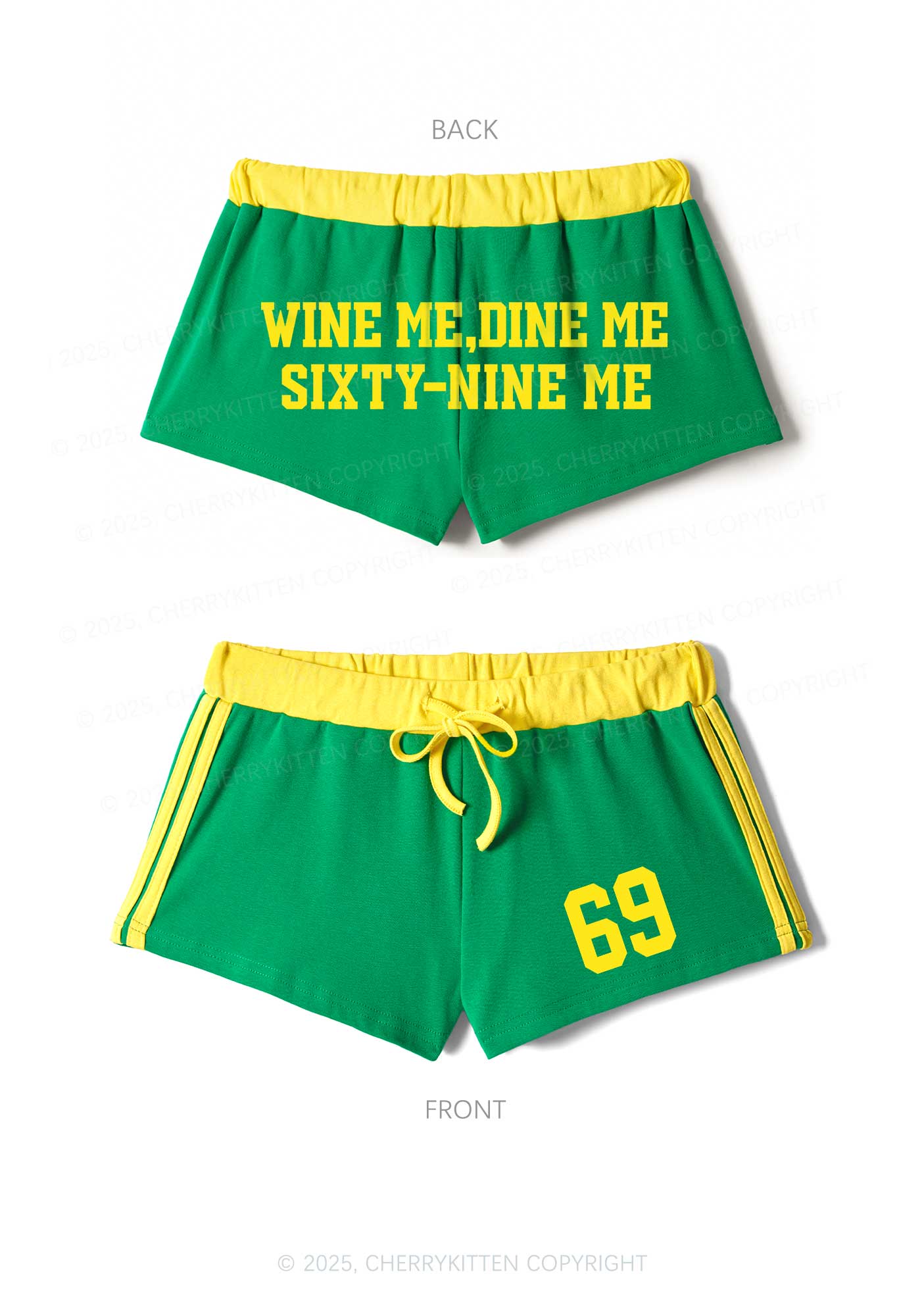Wine Me Dine Me Y2K Drawstring Mini Shorts Cherrykitten