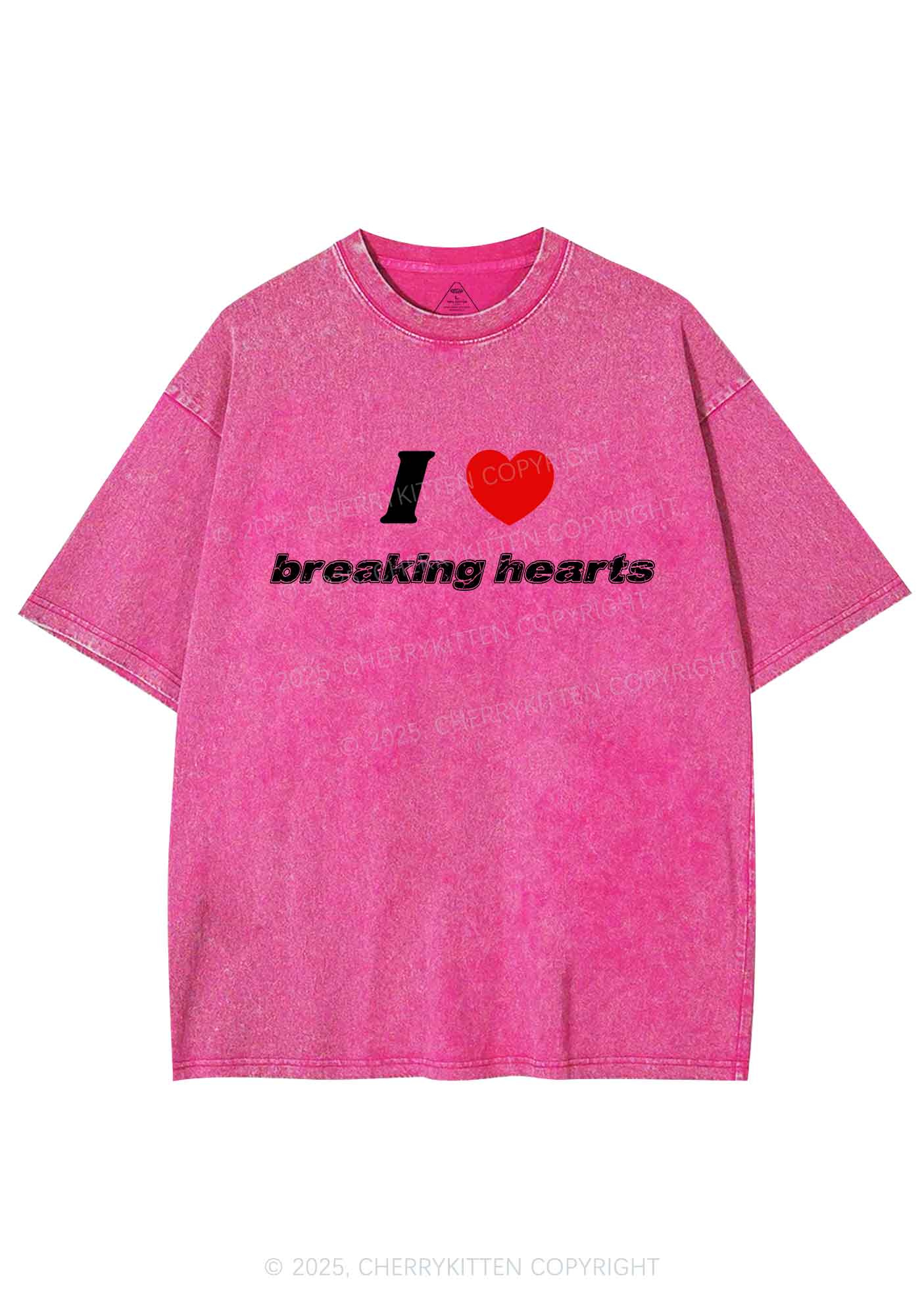 I Love Breaking Hearts Y2K Shirts Washed Tee Cherrykitten