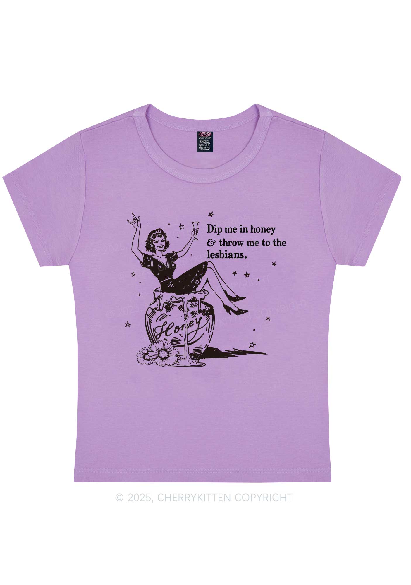 Throw Me To The Lesbians Pride Y2K Baby Tee Cherrykitten
