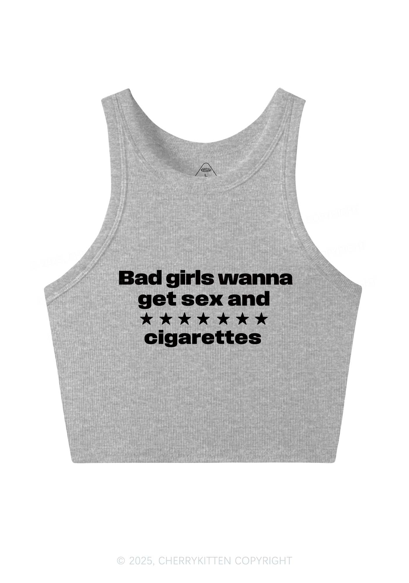 Wanna Sxx Cigarettes Y2K Crop Tank Top Cherrykitten