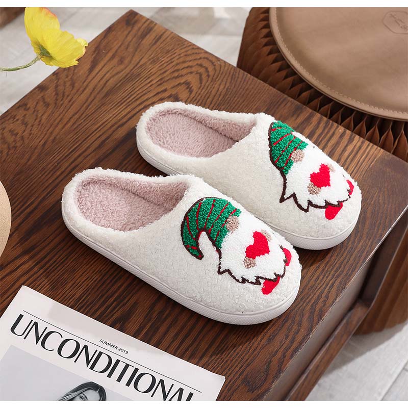 Christmas Y2K White Plush Slippers