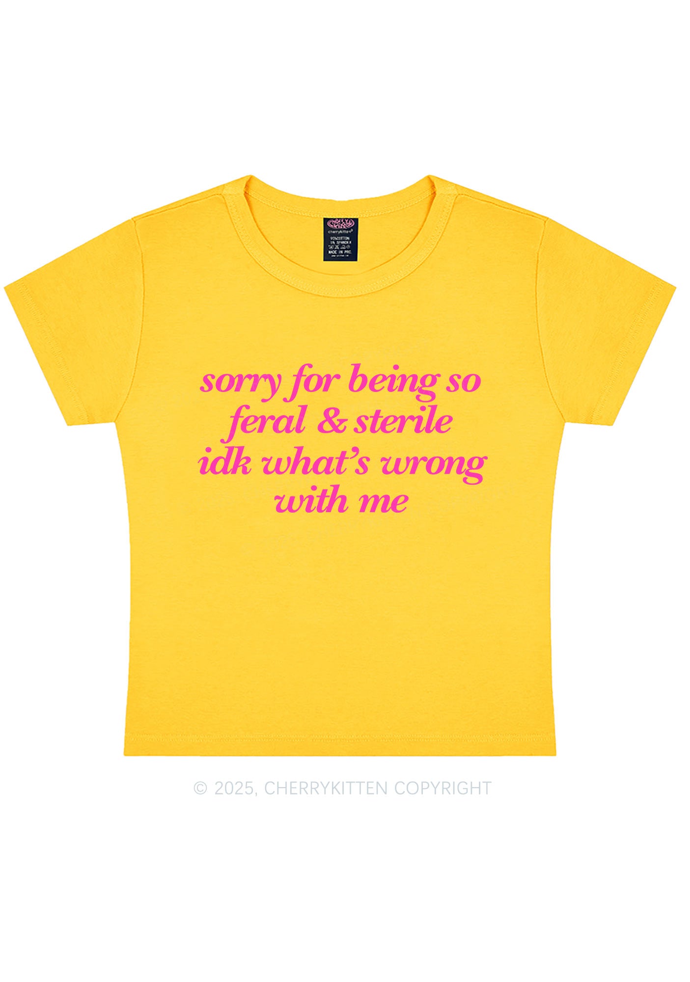 Being Feral Sterile Y2K Baby Tee Cherrykitten