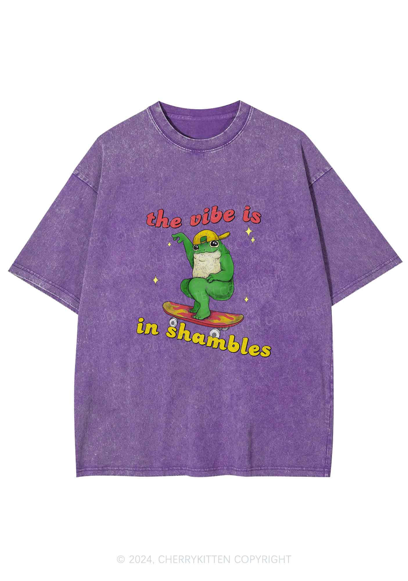 Shambles Vibe Y2K Washed Tee Cherrykitten