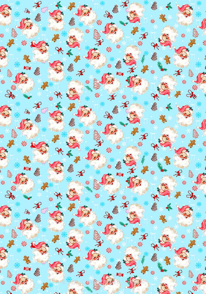 Christmas Blue Santa Y2K Print Cami Shorts Pajama Set Cherrykitten