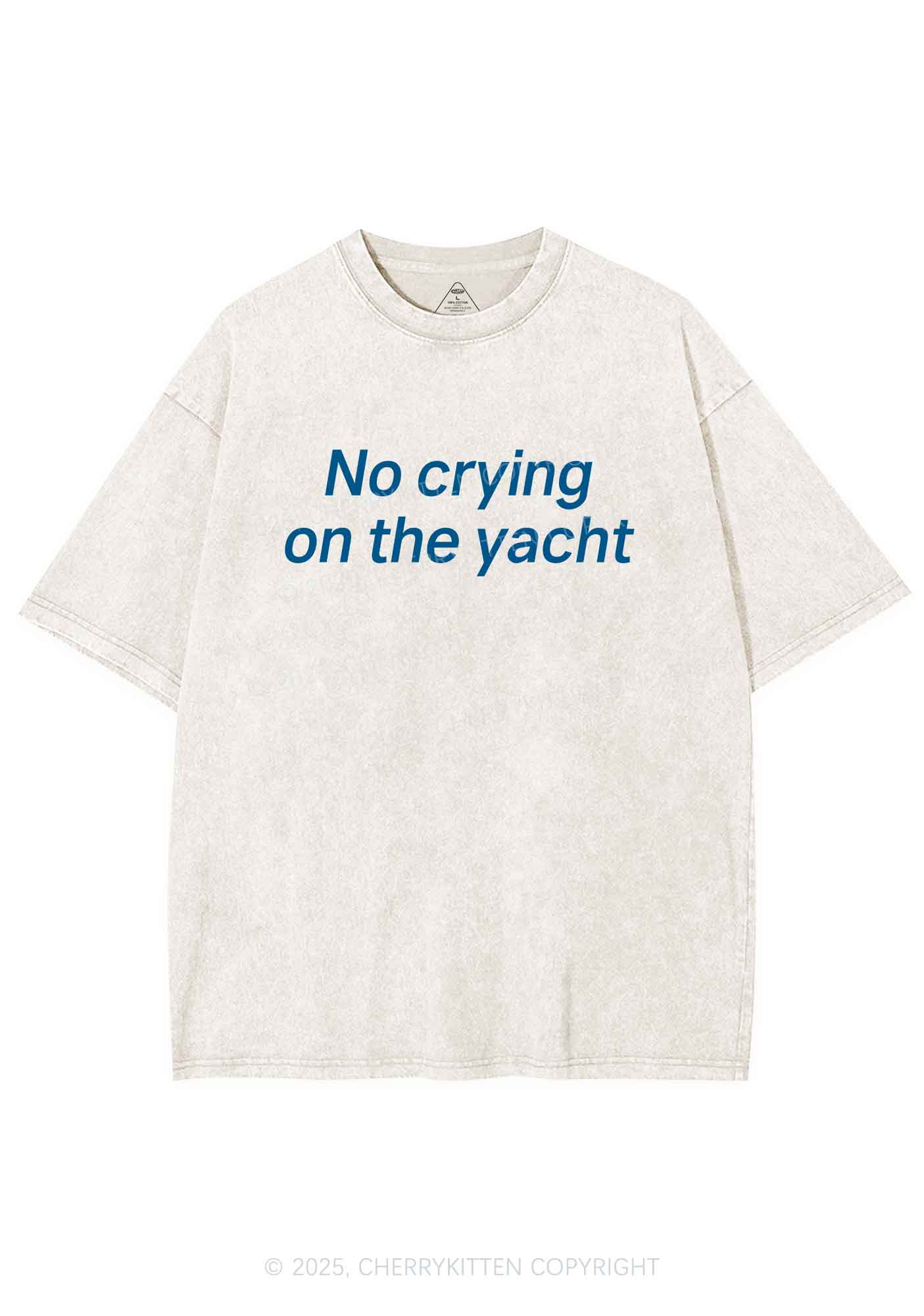 No Crying On Yacht Y2K Shirts Washed Tee Cherrykitten