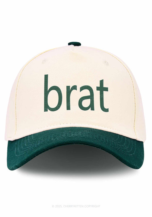 Green Brat Y2K Color Block Baseball Cap Cherrykitten