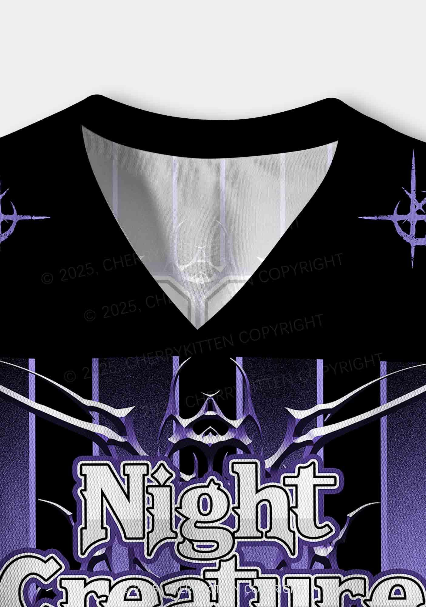 Custom Halloween Night Creature Y2K Crop Sport Jersey Shirts Cherrykitten