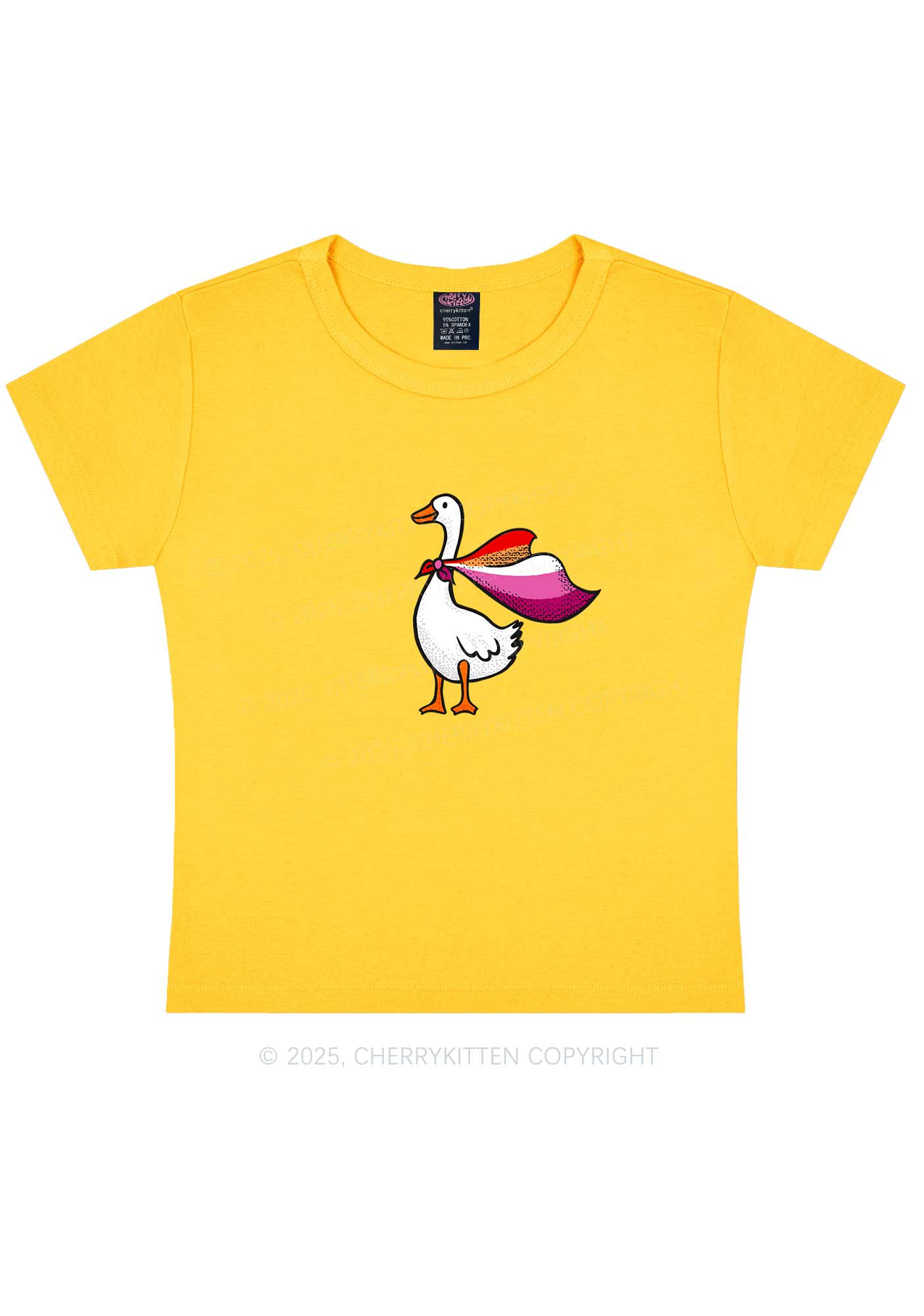 Lesbian Goose Pride Y2K Baby Tee Cherrykitten