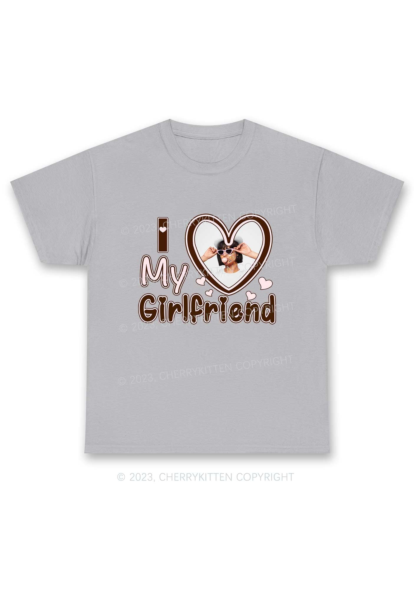 Custom Boyfriend&Girlfriend Brown Heart Chunky Shirt