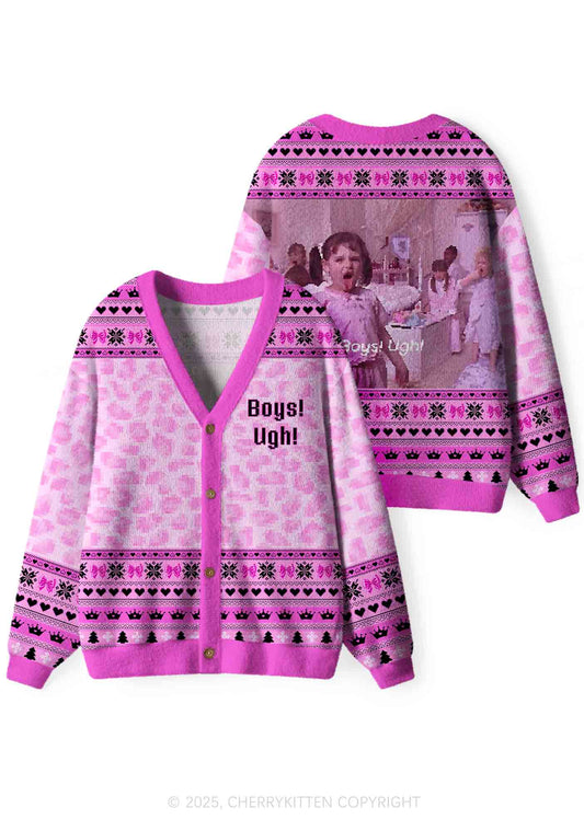 Boys Ugh Y2K Christmas Cardigan Knit Sweatshirt Cherrykitten