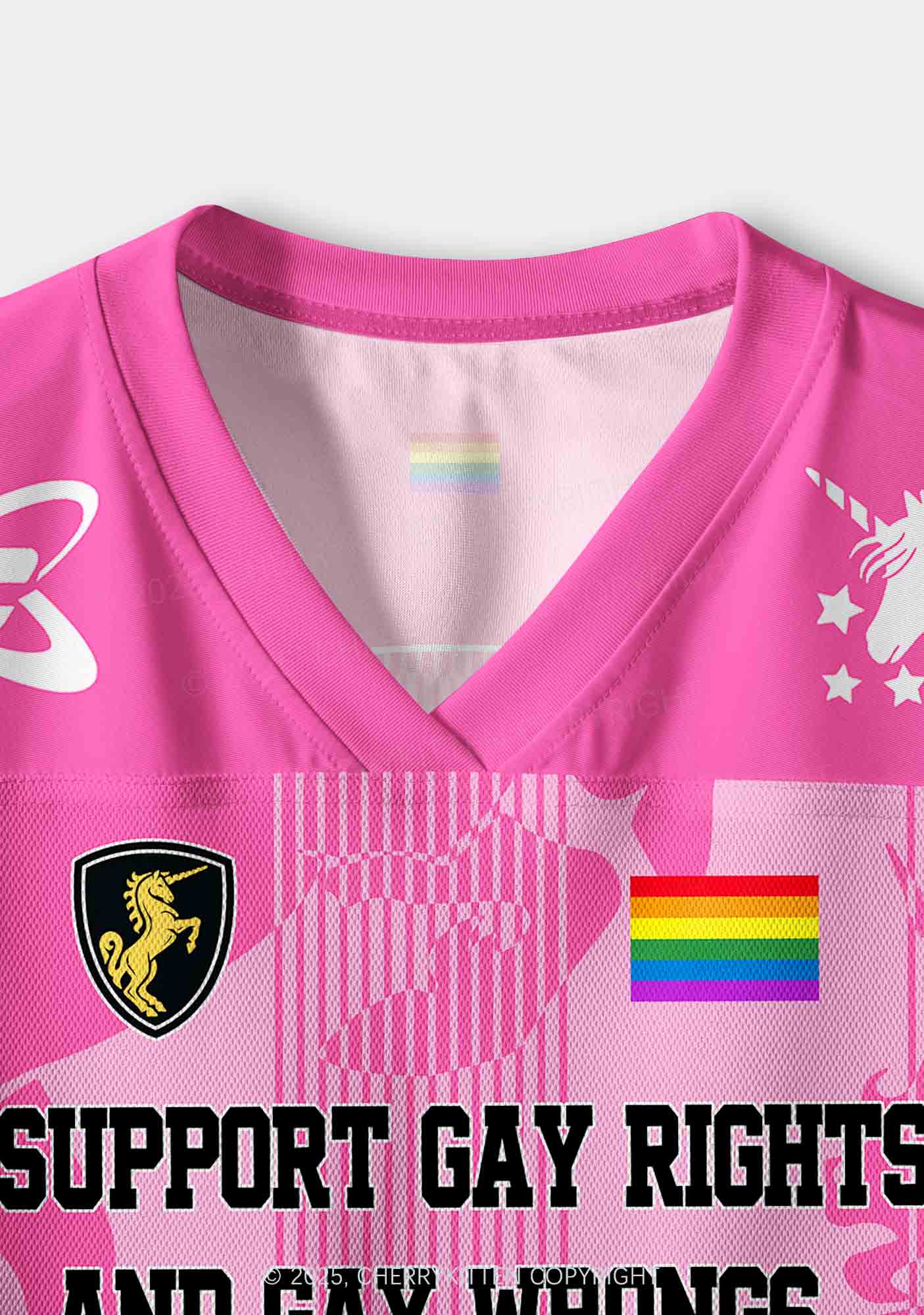 Custom Support Gay Rights Pride Y2K Crop Sport Jersey Shirts Cherrykitten