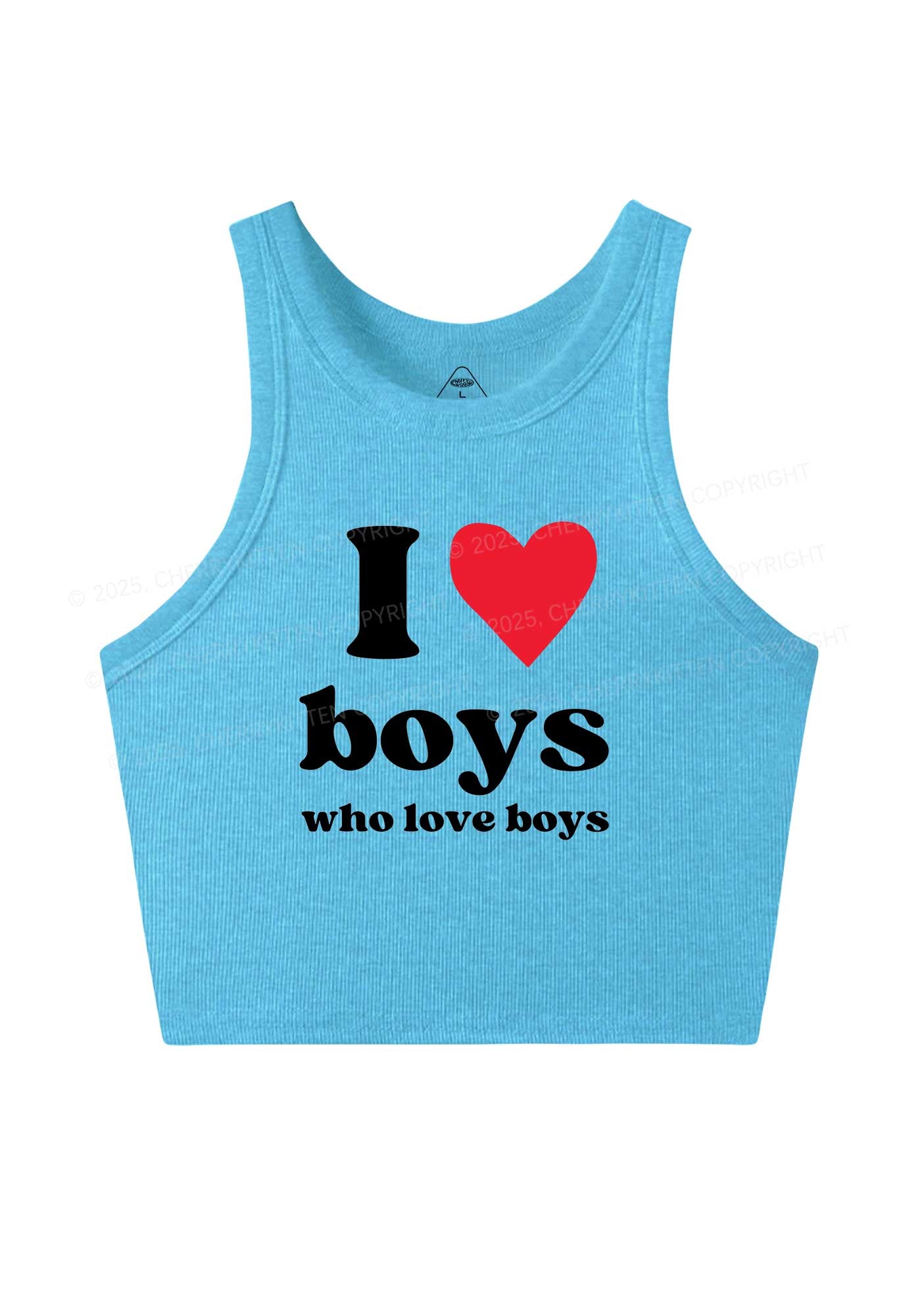 I Love Boys Pride Y2K Crop Tank Top Cherrykitten