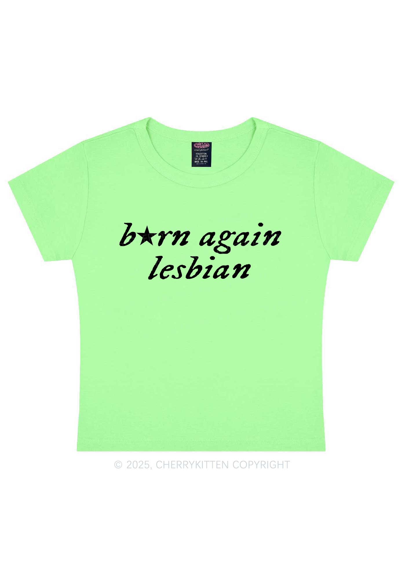 Born Again Lesbian Y2K Baby Tee Cherrykitten