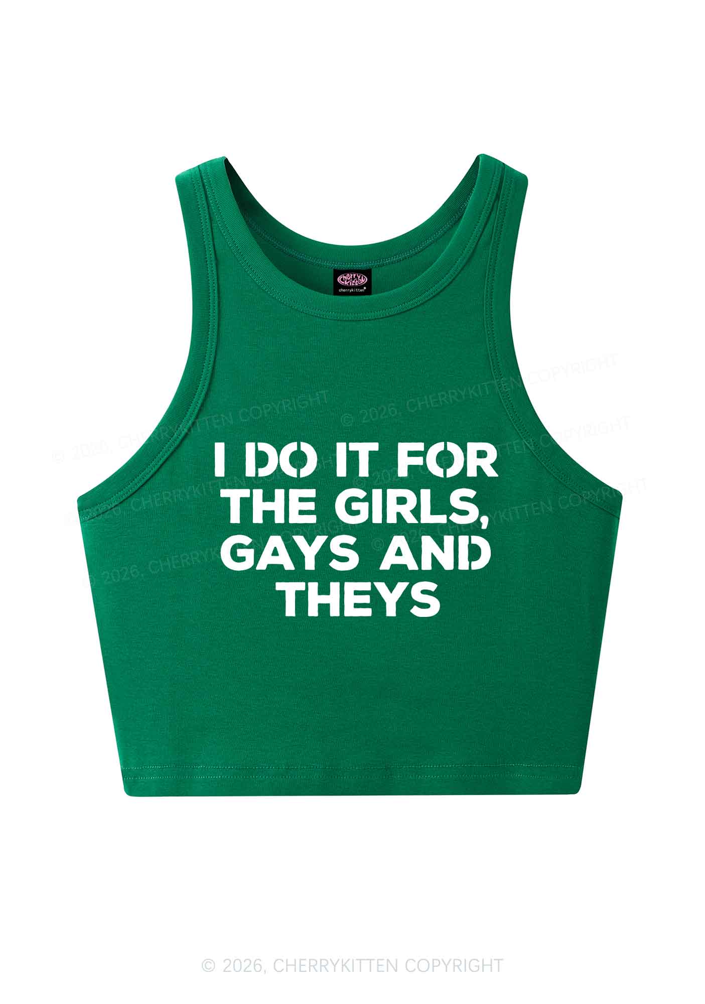 Girls Gays Theys Pride Y2K Crop Tank Top Cherrykitten