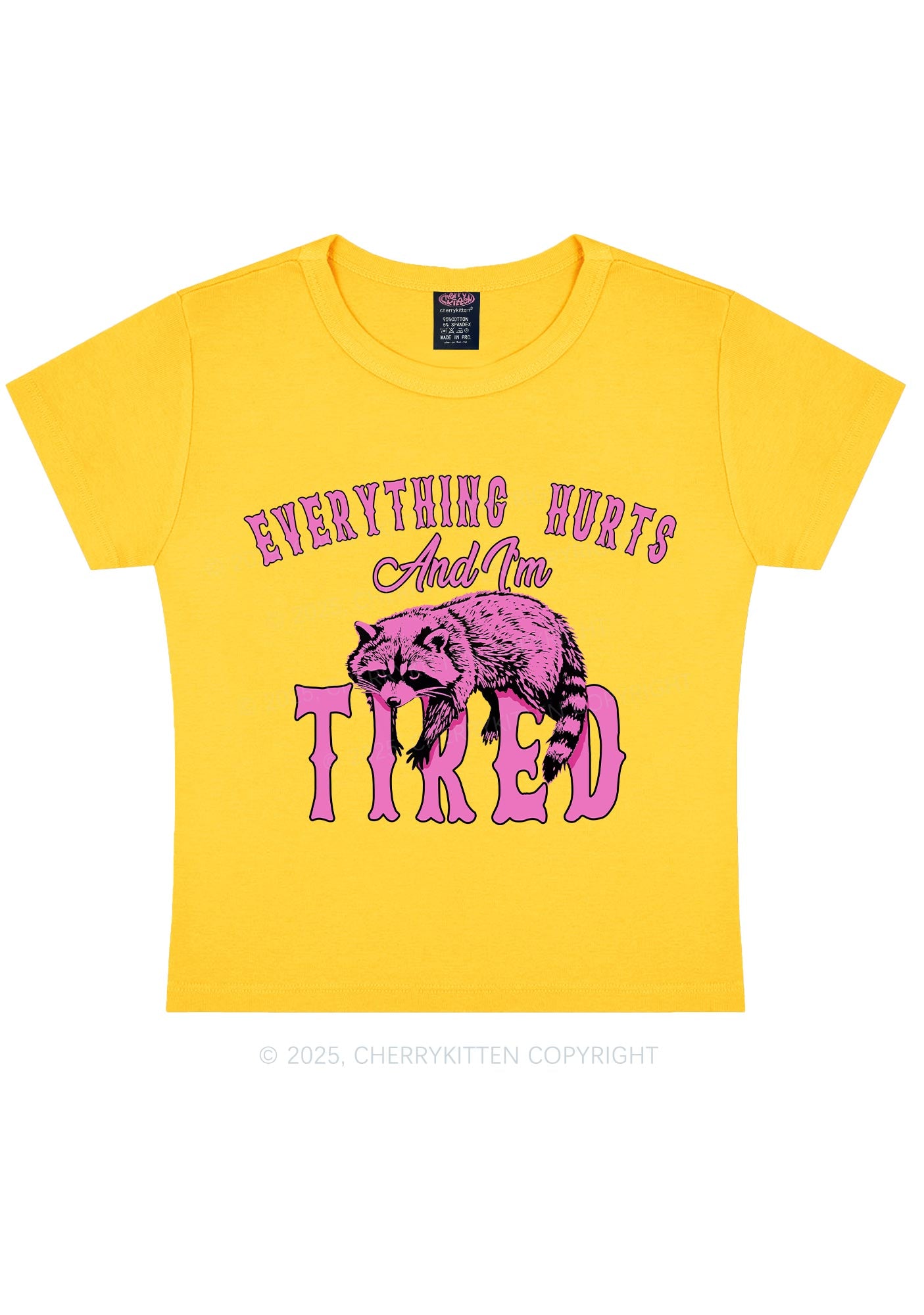 I Am Tried Y2K Baby Tee Cherrykitten
