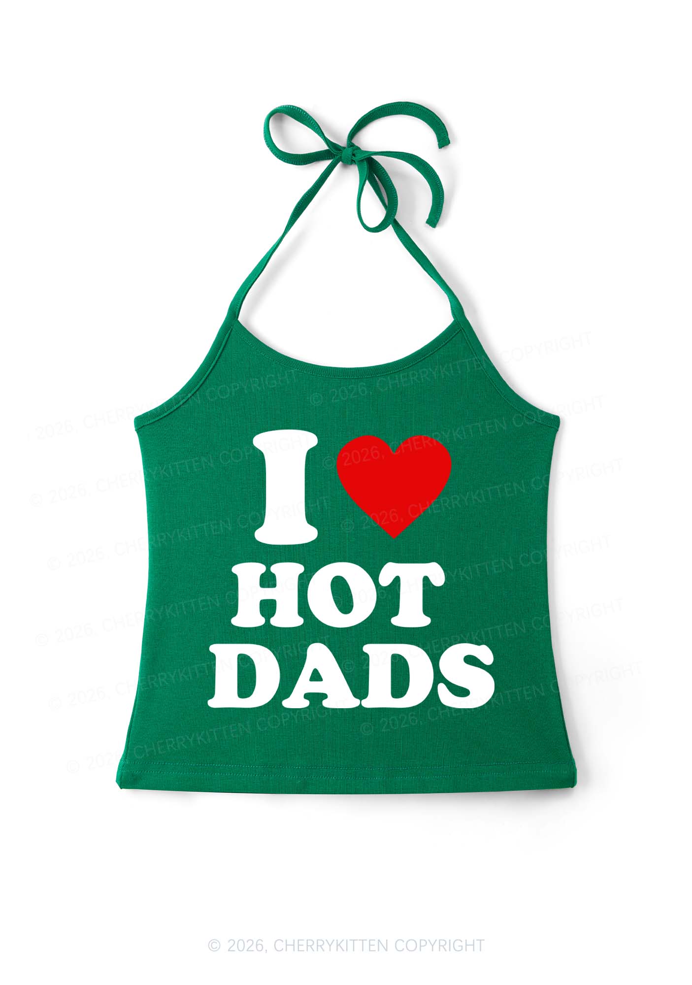 I Love Hot Dads Y2K Halter Neck Cami Cherrykitten