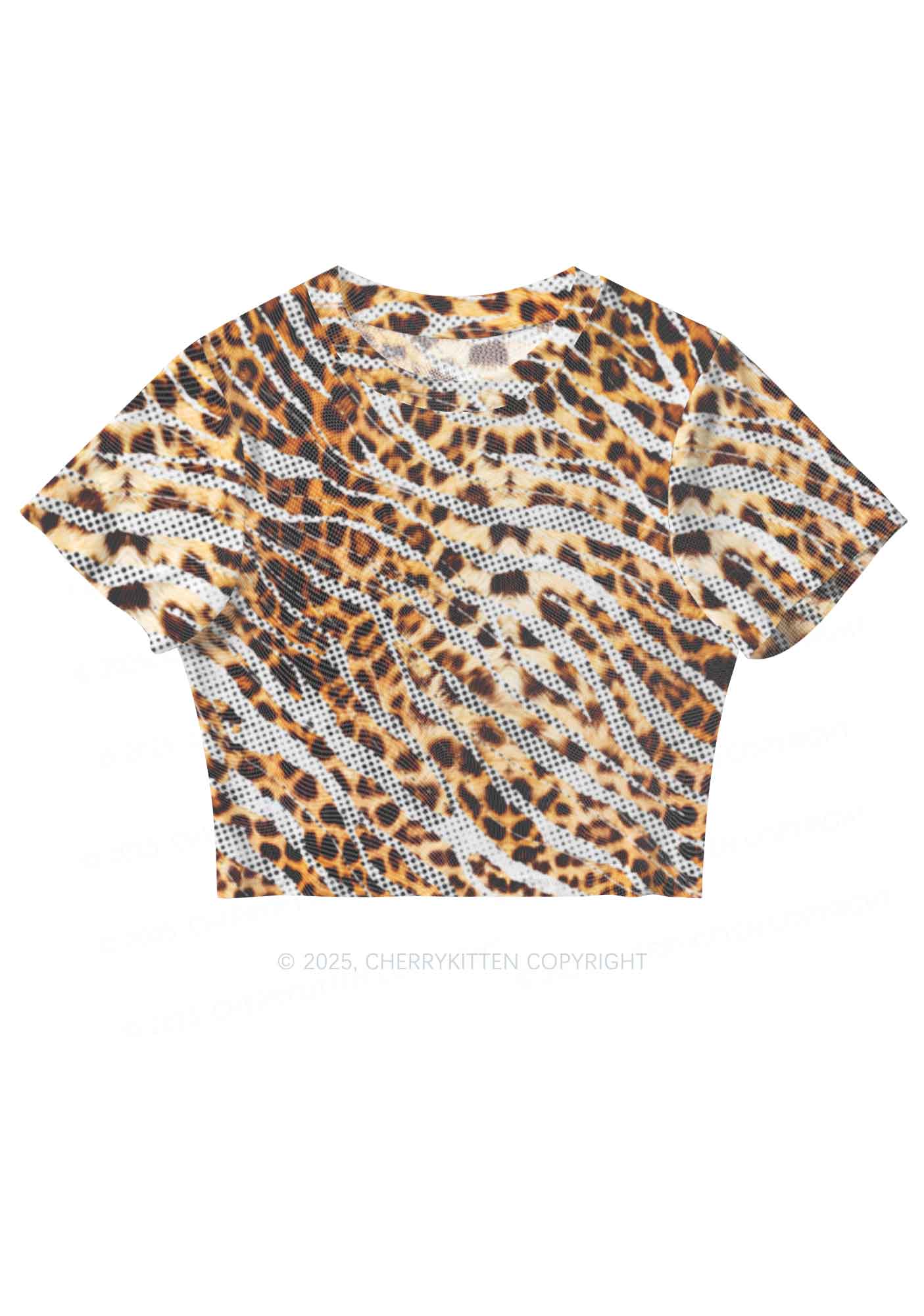 Wild Dots Y2K Mesh Crop Top Cherrykitten