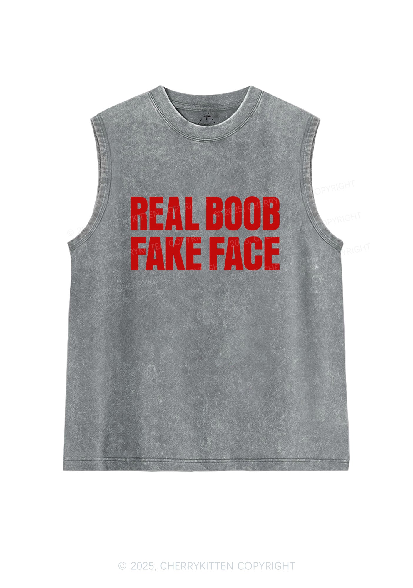 Fake Face Real Bxxb Y2K Washed Muscle Tank Cherrykitten