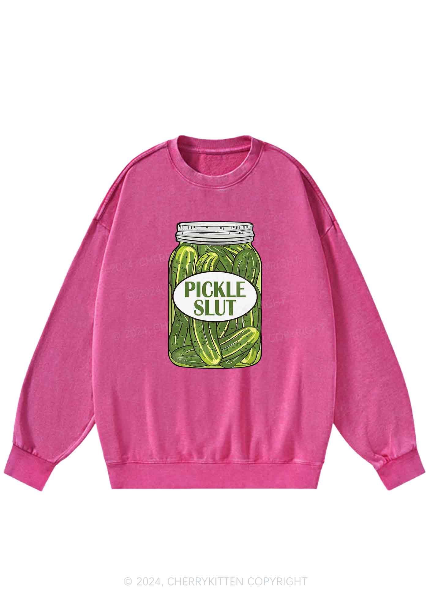 Pickle Slxt Y2K Washed Sweatshirts Cherrykitten