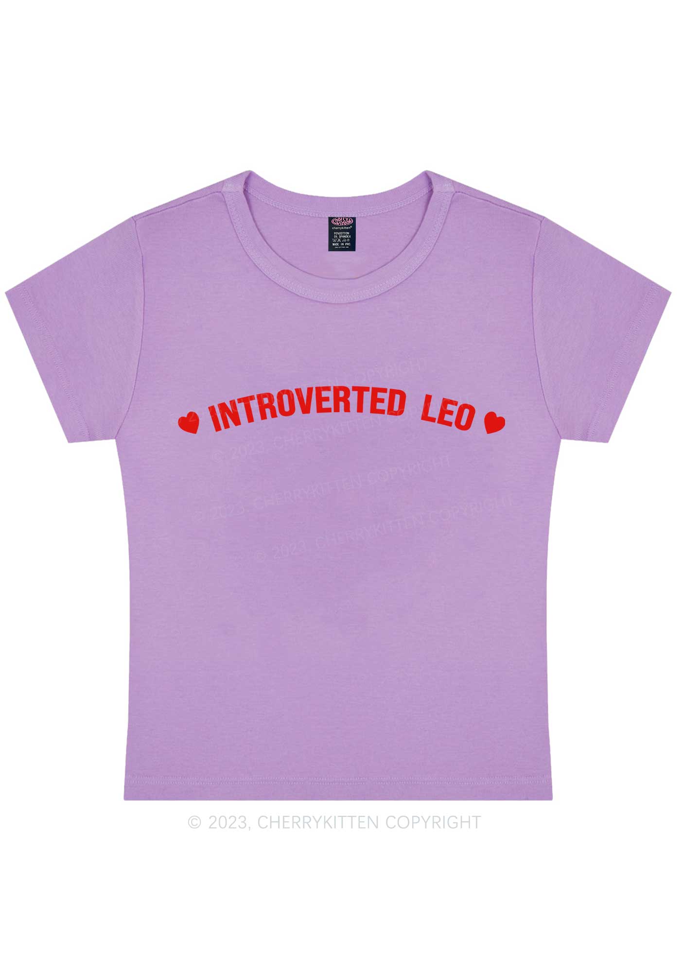 Introverted Leo Y2K Baby Tee Cherrykitten