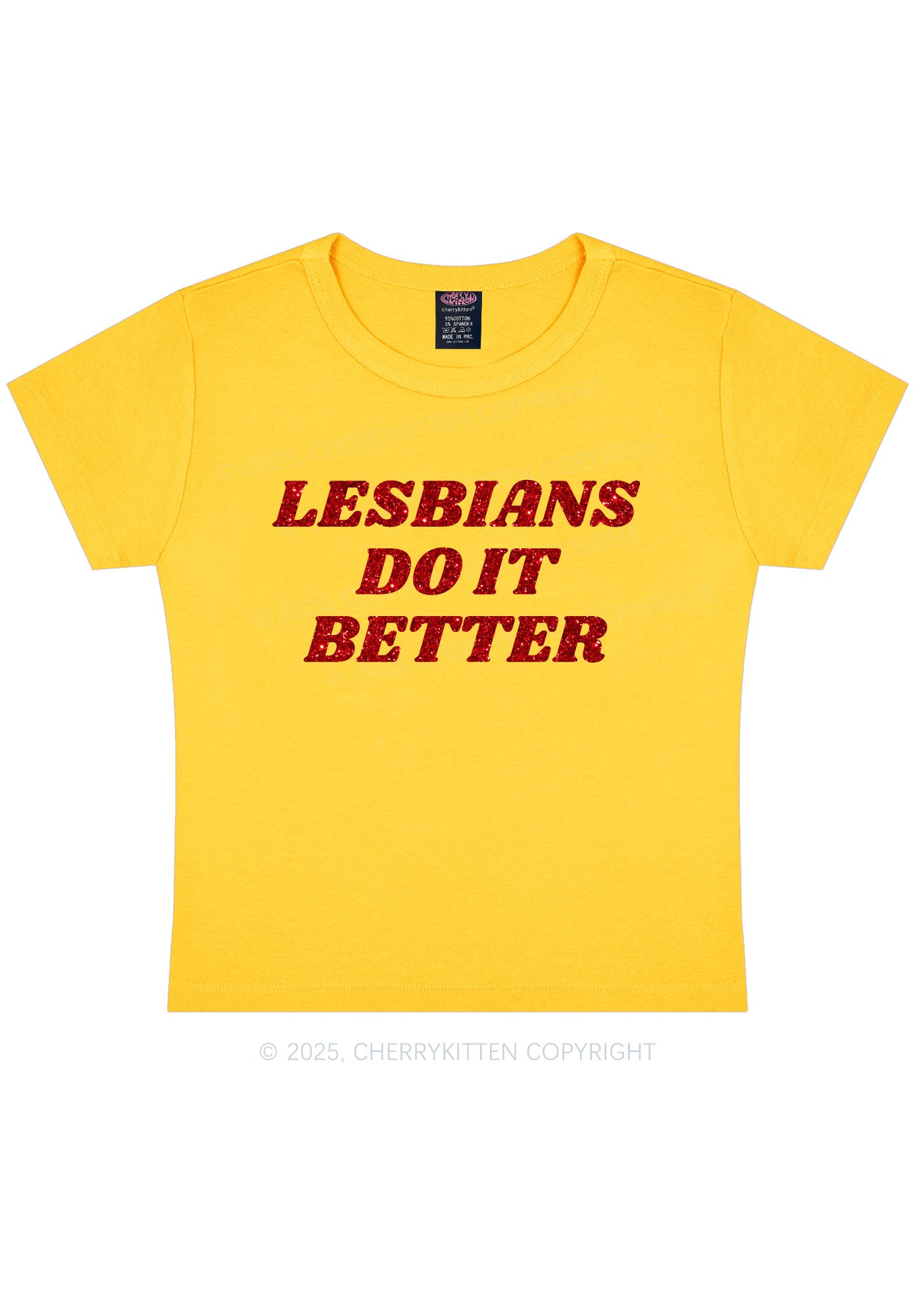 Glitter Lesbians Do It Better Pride Y2K Baby Tee Cherrykitten