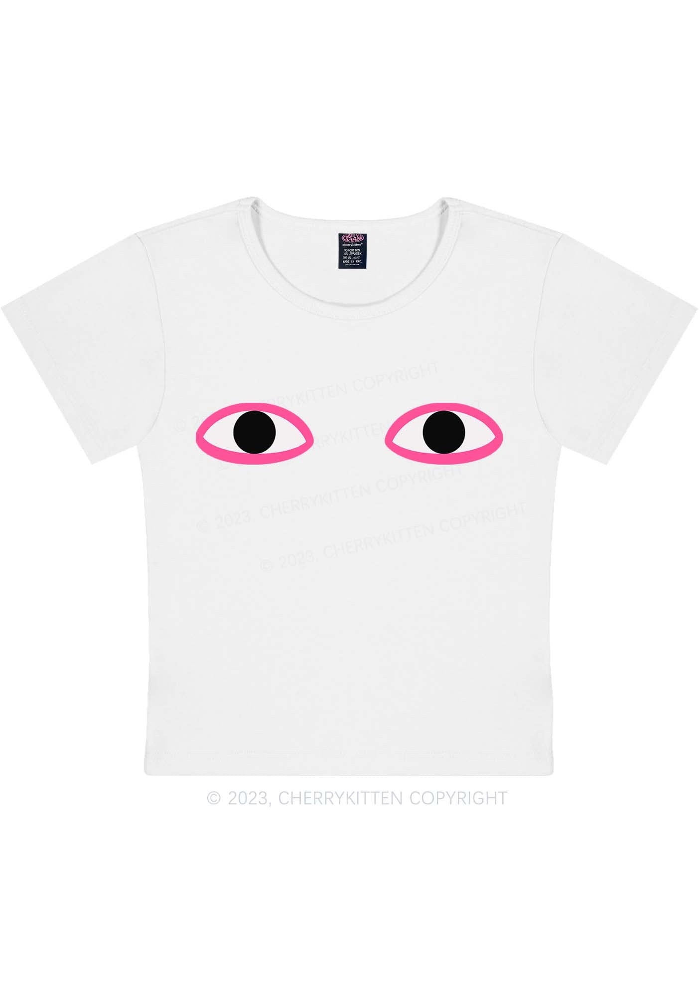 Curvy Artistic Eyes Y2K Baby Tee Cherrykitten