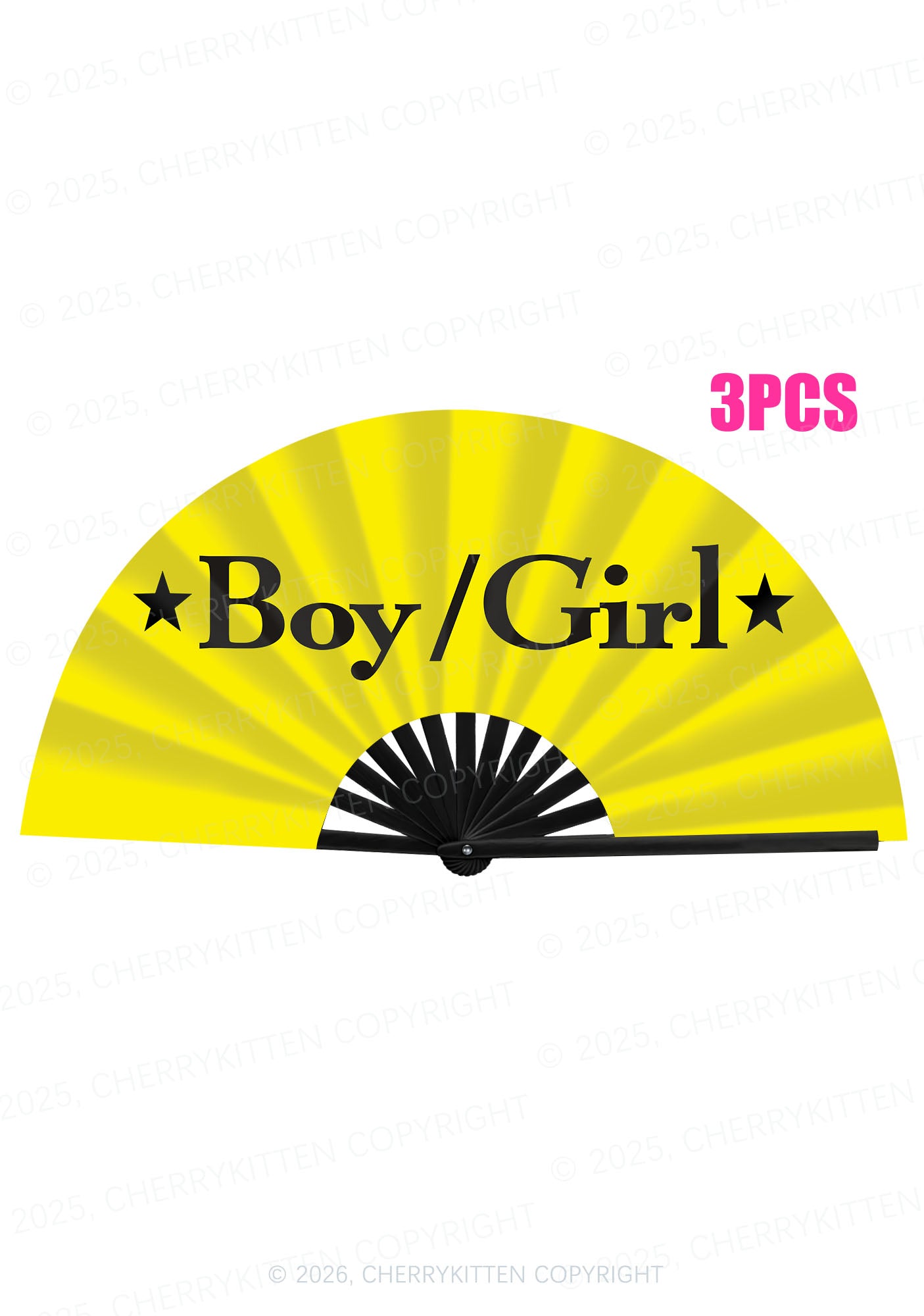 Yellow Boy Or Girl Pride Y2K Rave Hand Fan Cherrykitten