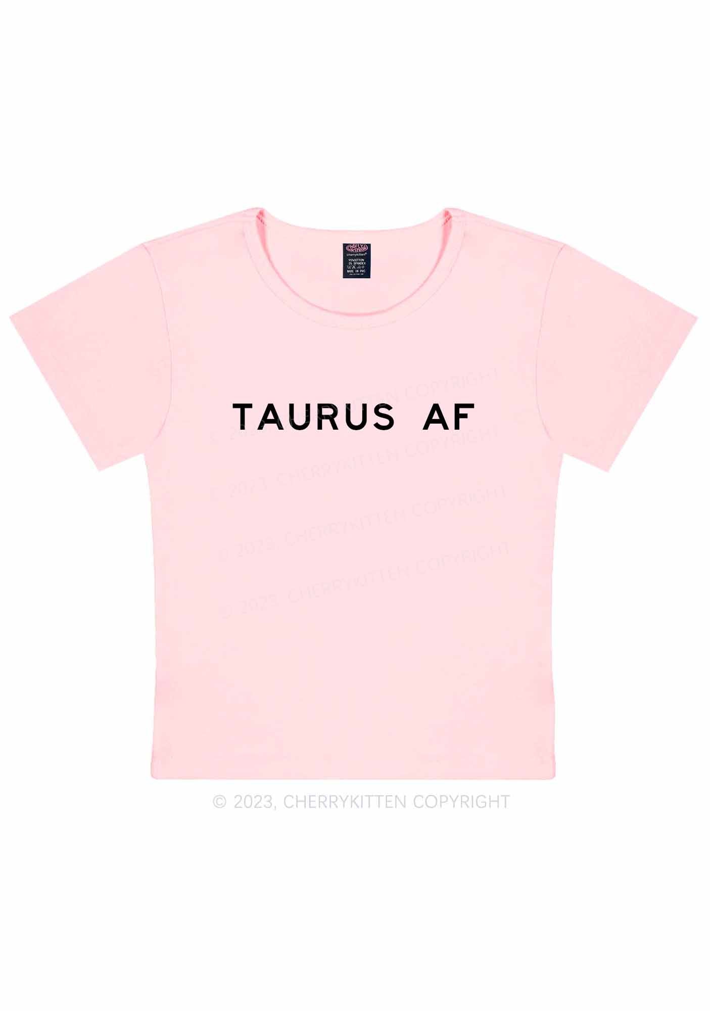 Custom Zodiac AF Y2K Baby Tee Cherrykitten
