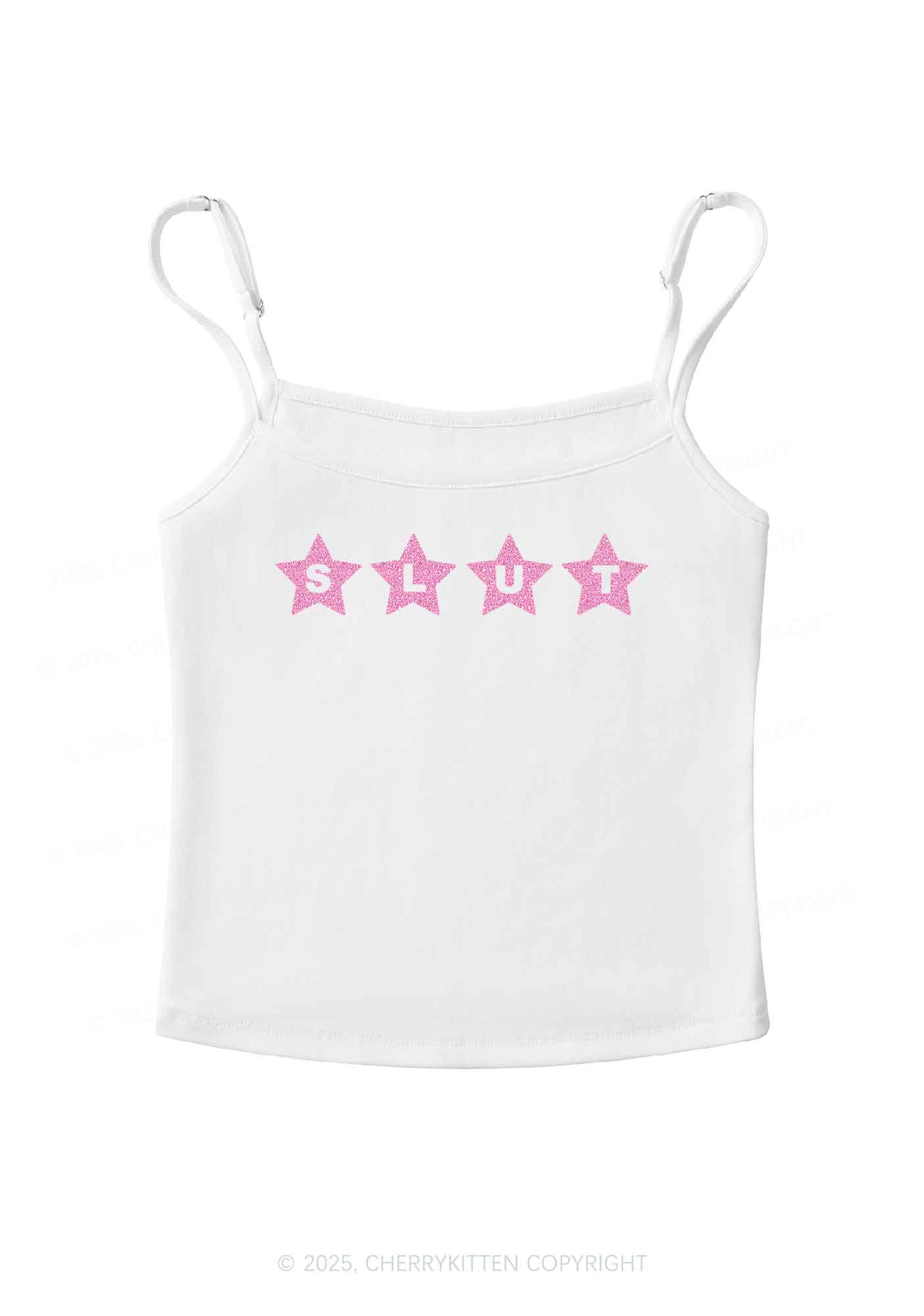 Glitter Slxt Y2K Spaghetti Strap Cami Cherrykitten